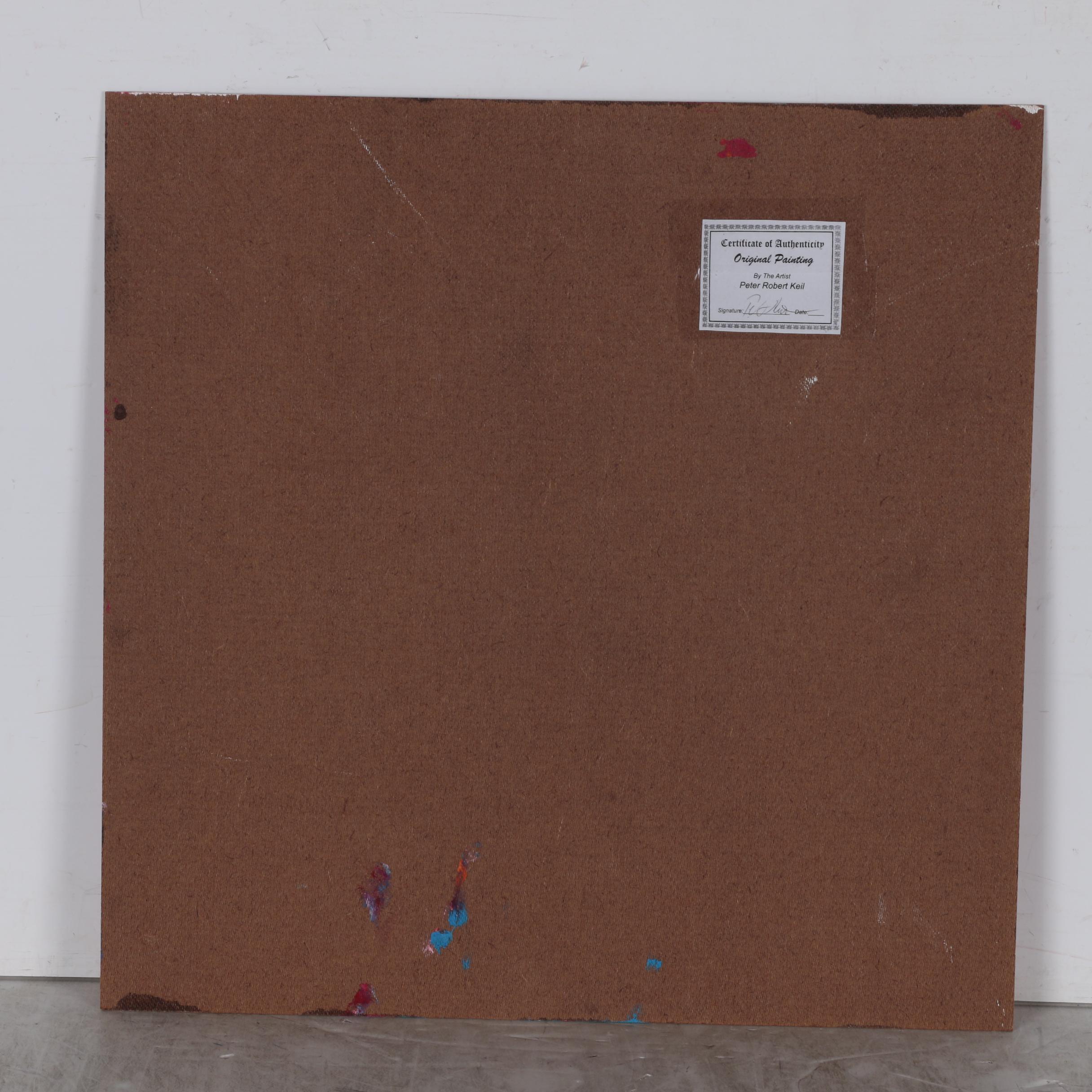 Peter Keil Oil Painting of Abstract Figure, 1992