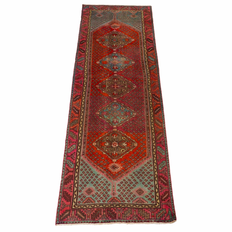 3'4 x 9'9 Hand-Knotted Northwest Persian Runner, 1940s