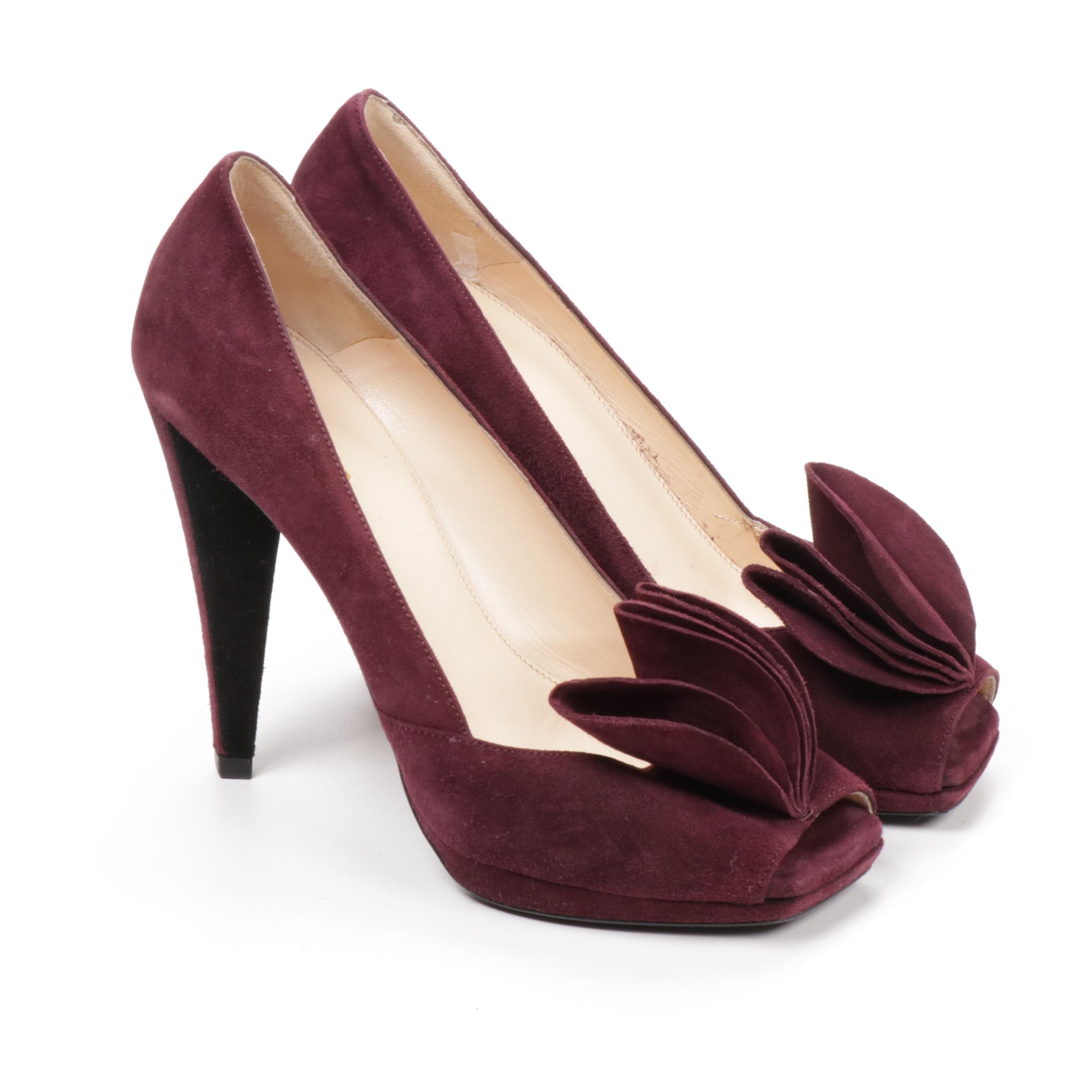 Prada Ribes Suede Leather Calzature Donna Camoscio Pumps