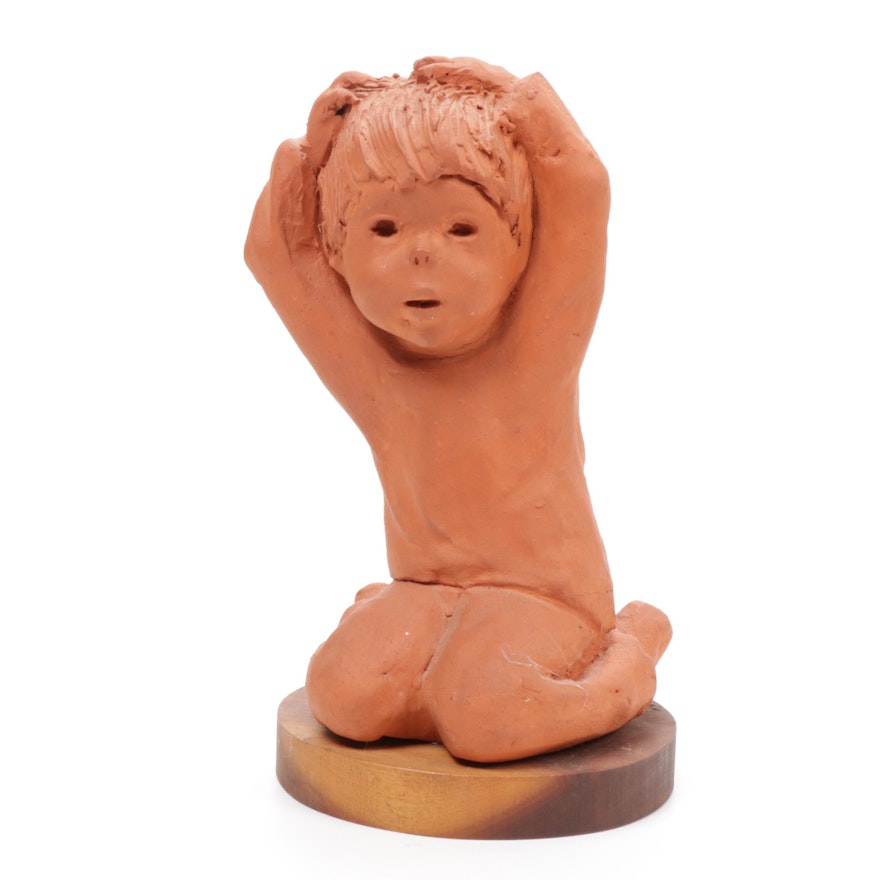 Anne Entis Terracotta Child Sculpture