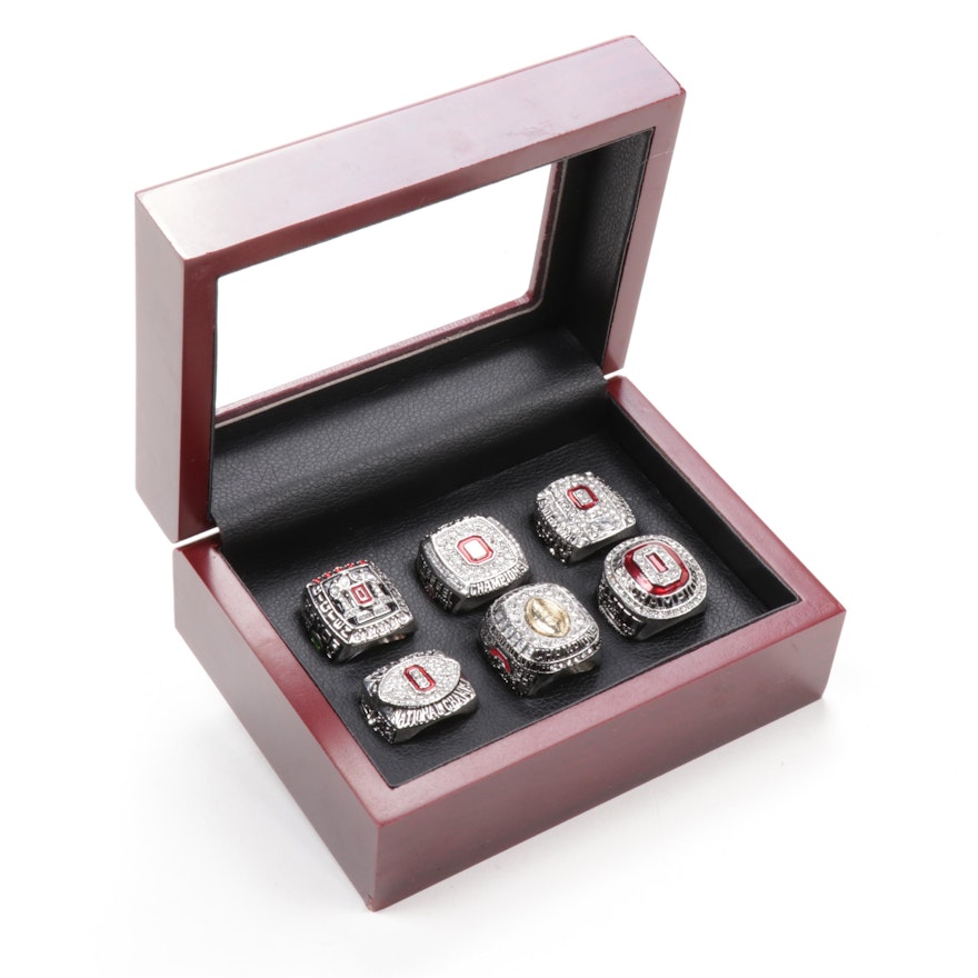 Ohio State Buckeyes National Championship Replica Rings in Display Box Set