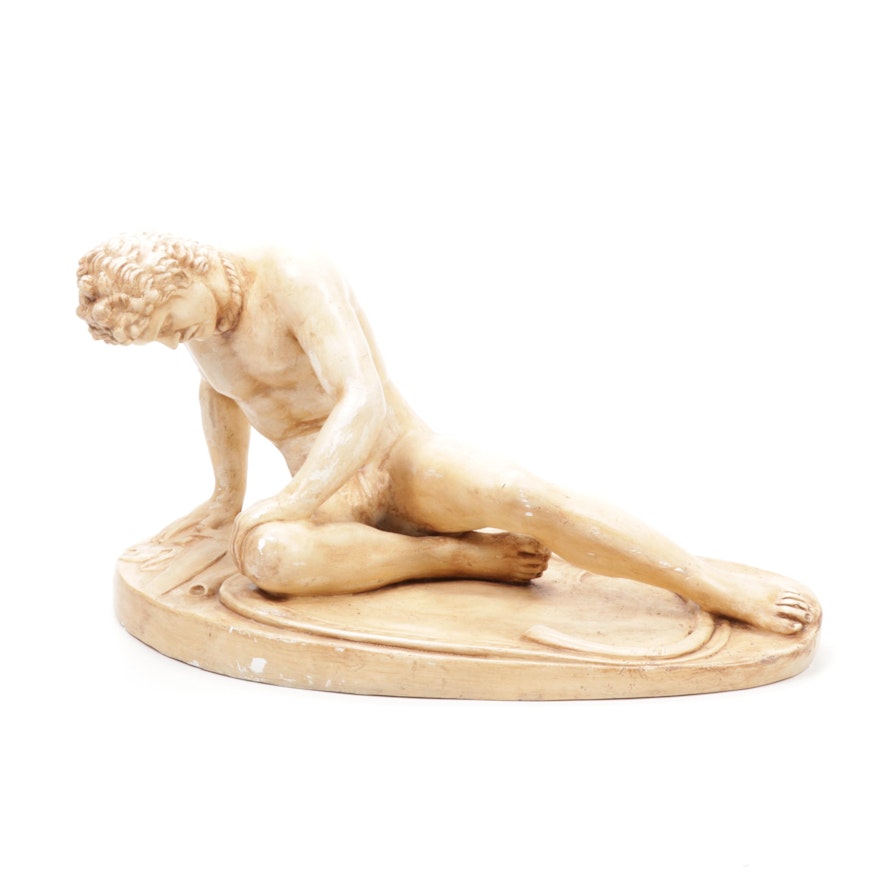 Plaster Reproduction Sculpture "The Dying Gaul"