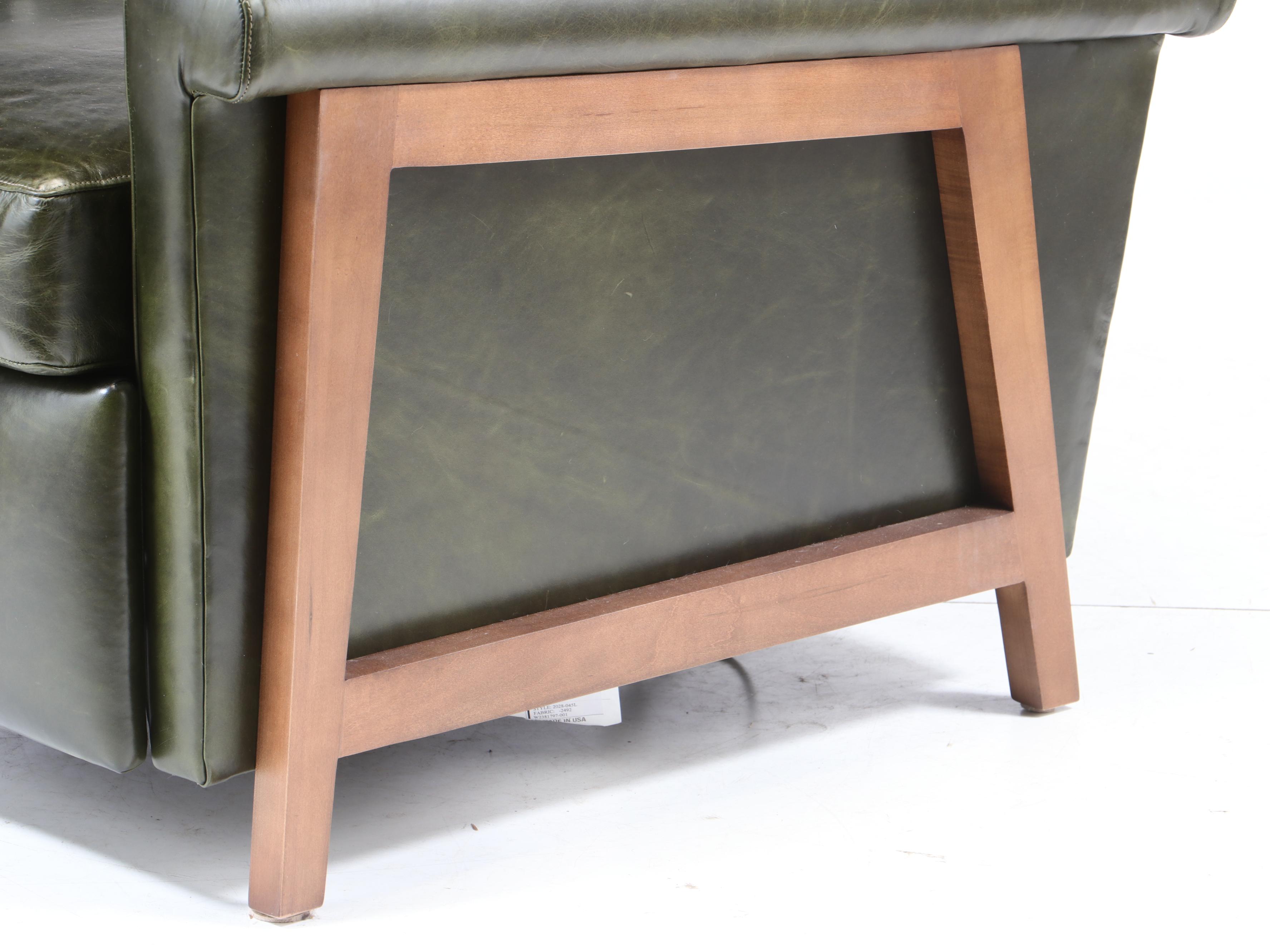 Mitchell Gold + Bob Williams "Arlen" Green Leather Electric Recliner