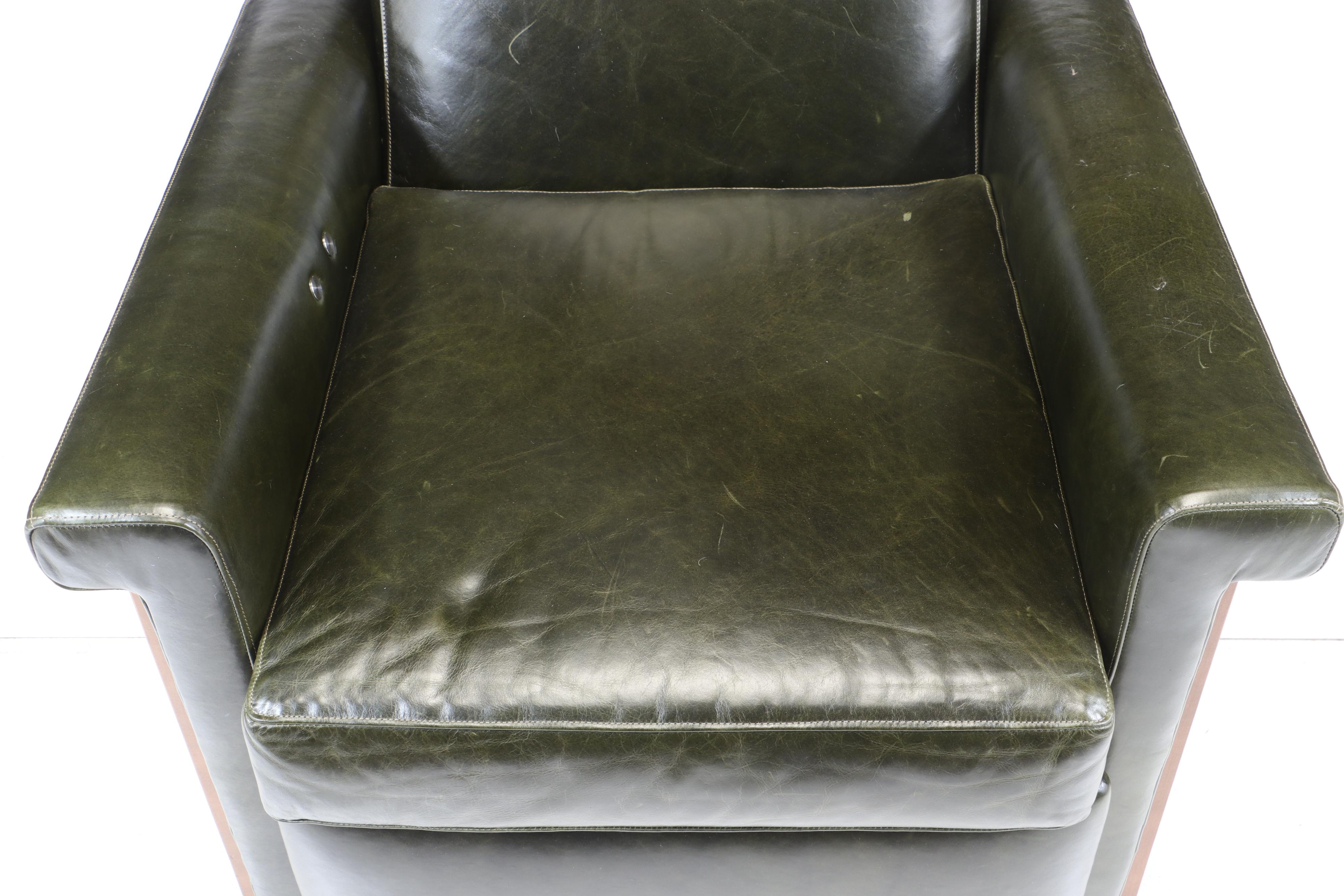 Mitchell Gold + Bob Williams "Arlen" Green Leather Electric Recliner