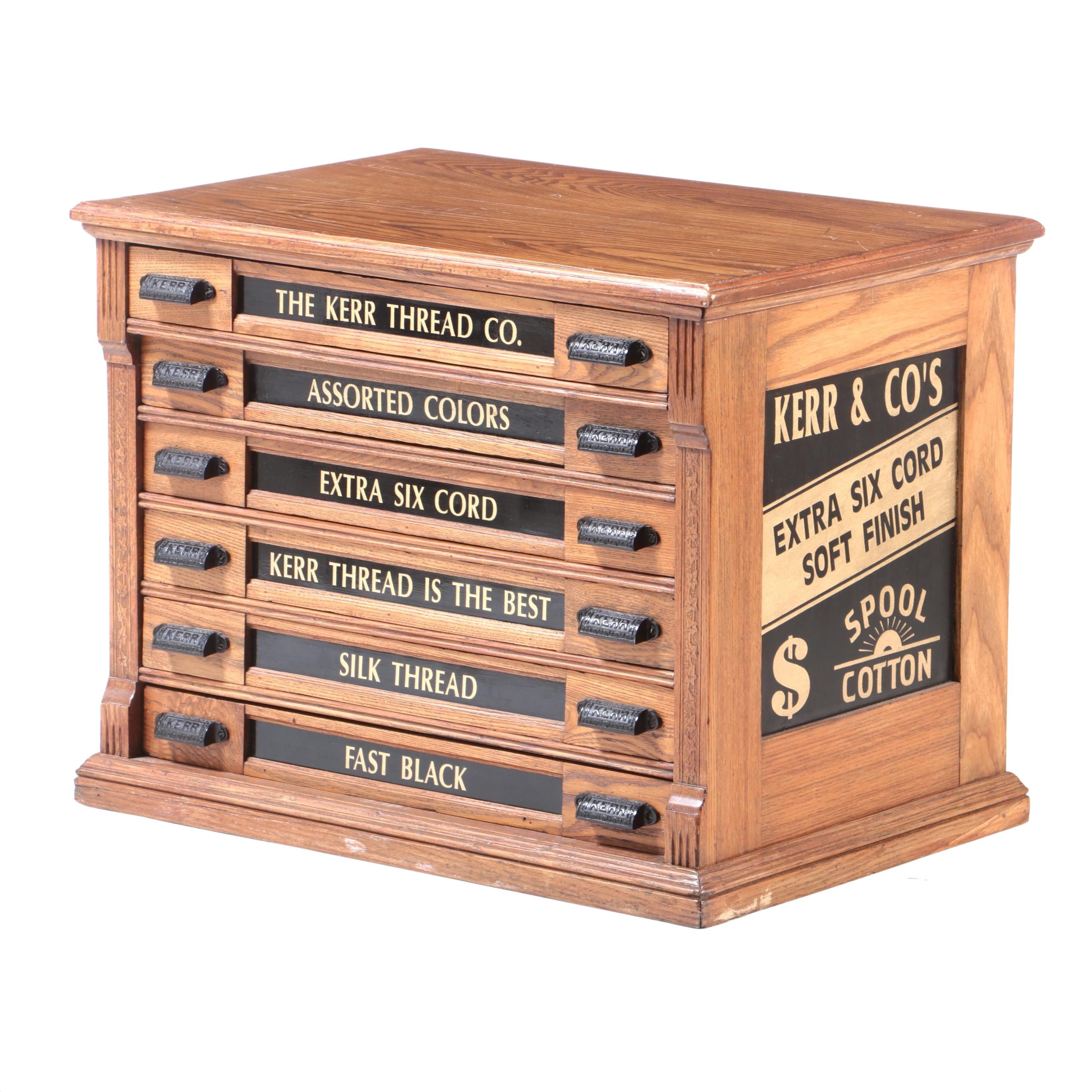 Kerr and Company Oak Spool Cabinet, Early 20th Century and Later