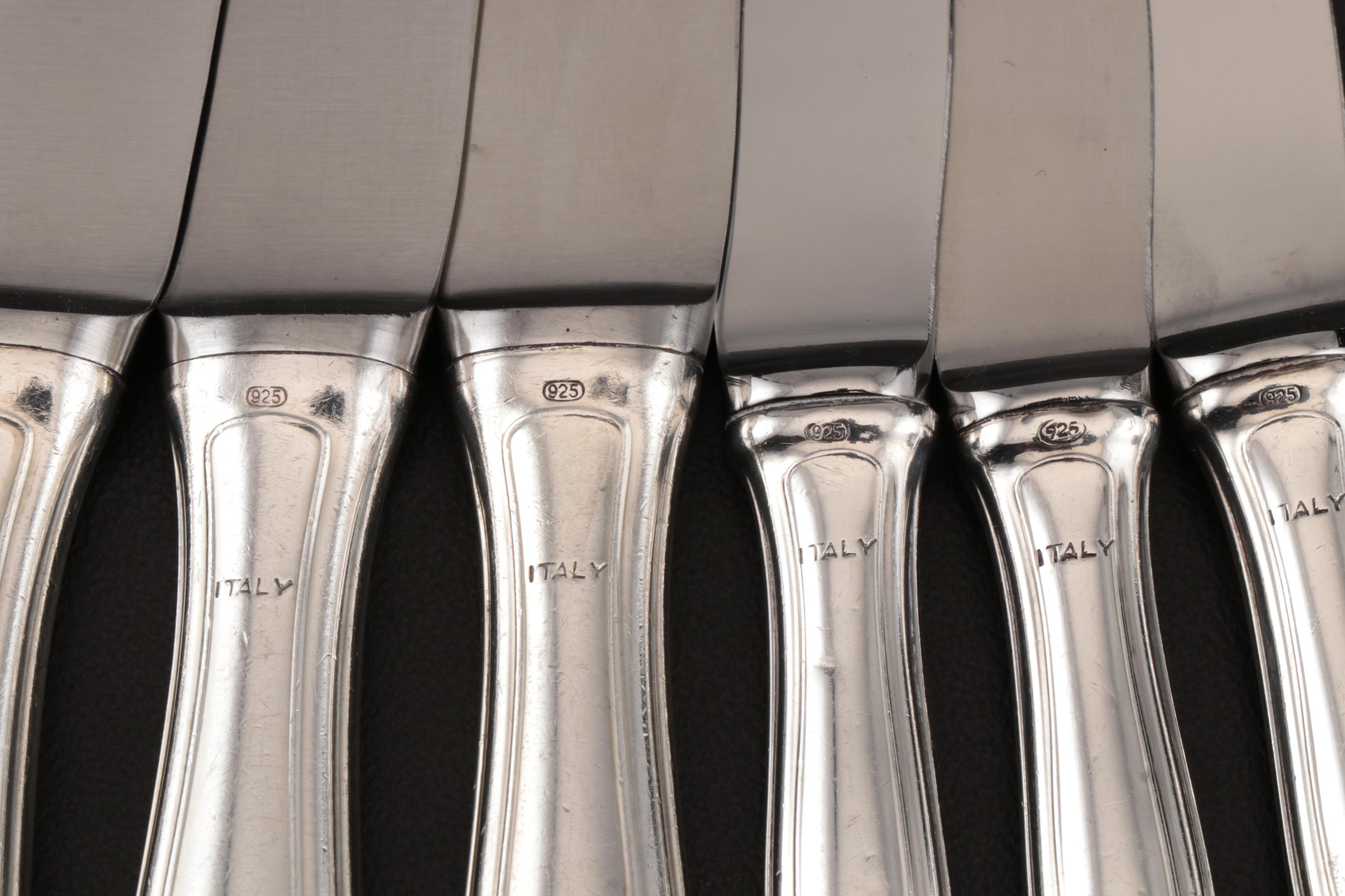 Mario Buccellati of Italy "Savoy" Sterling Silver Flatware, Late 20th Century