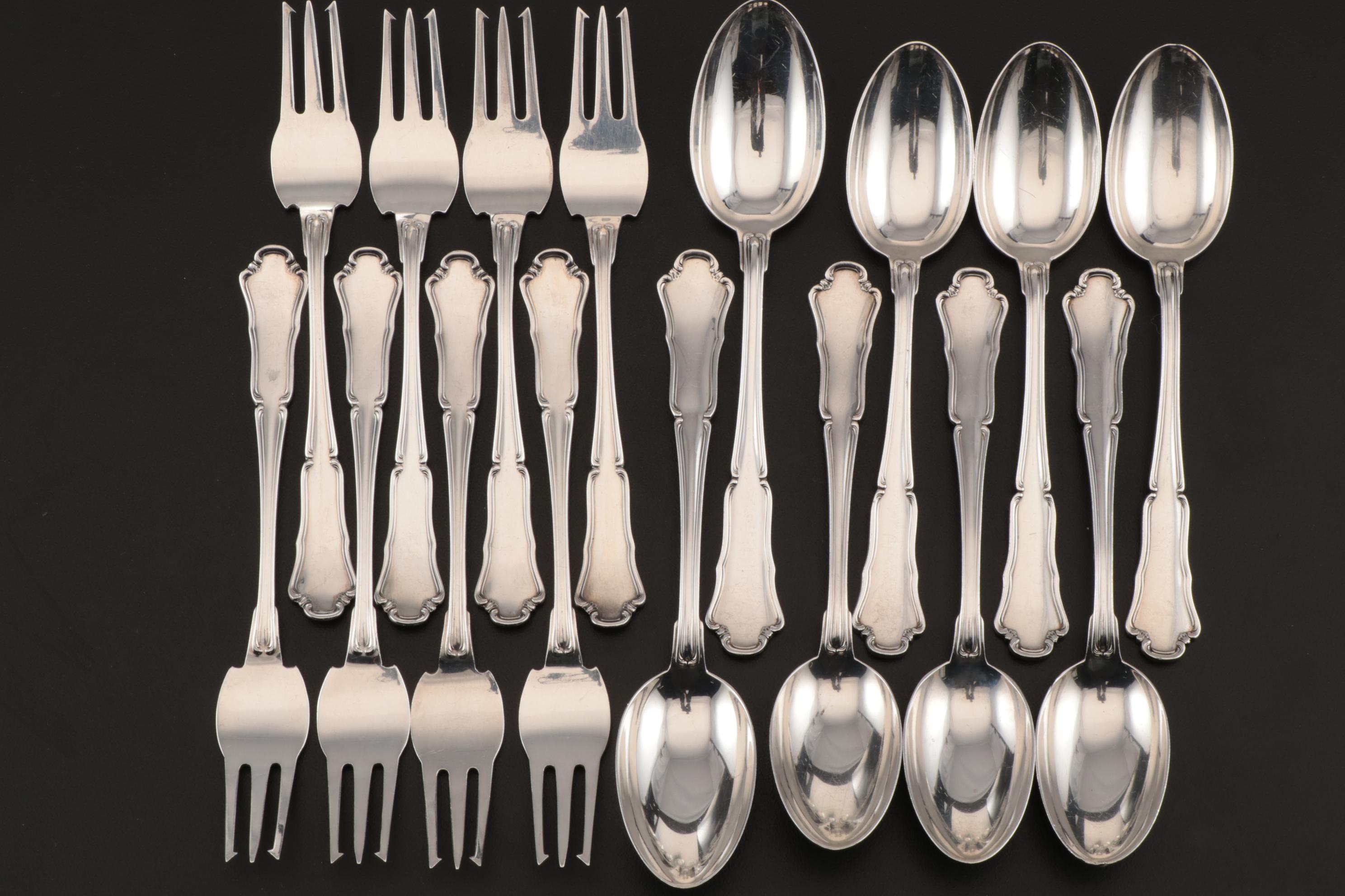 Mario Buccellati of Italy "Savoy" Sterling Silver Flatware, Late 20th Century