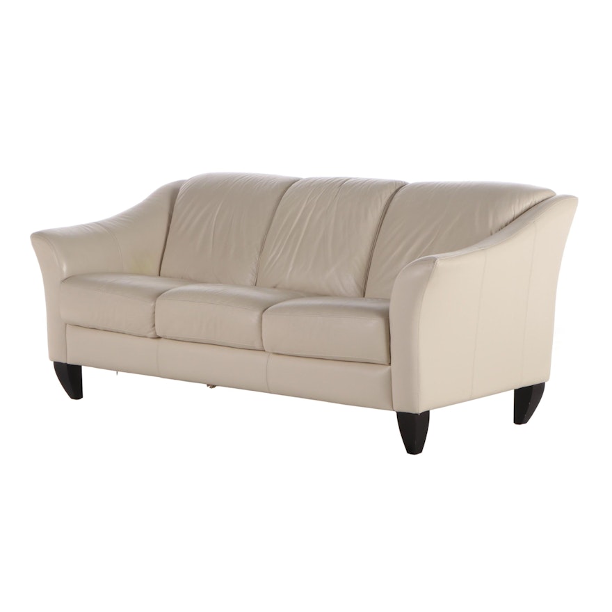 Chateau d'Ax Italian Leather Upholstered Sofa, Contemporary