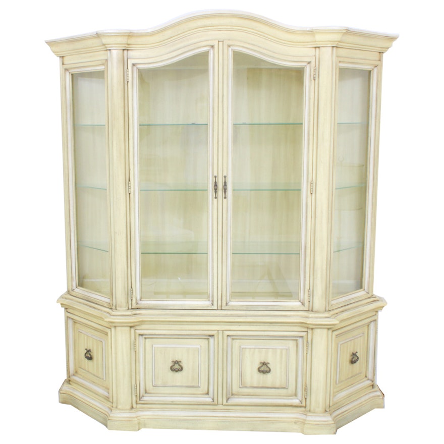French Provincial Style China Cabinet, Mid to Late 20th C.