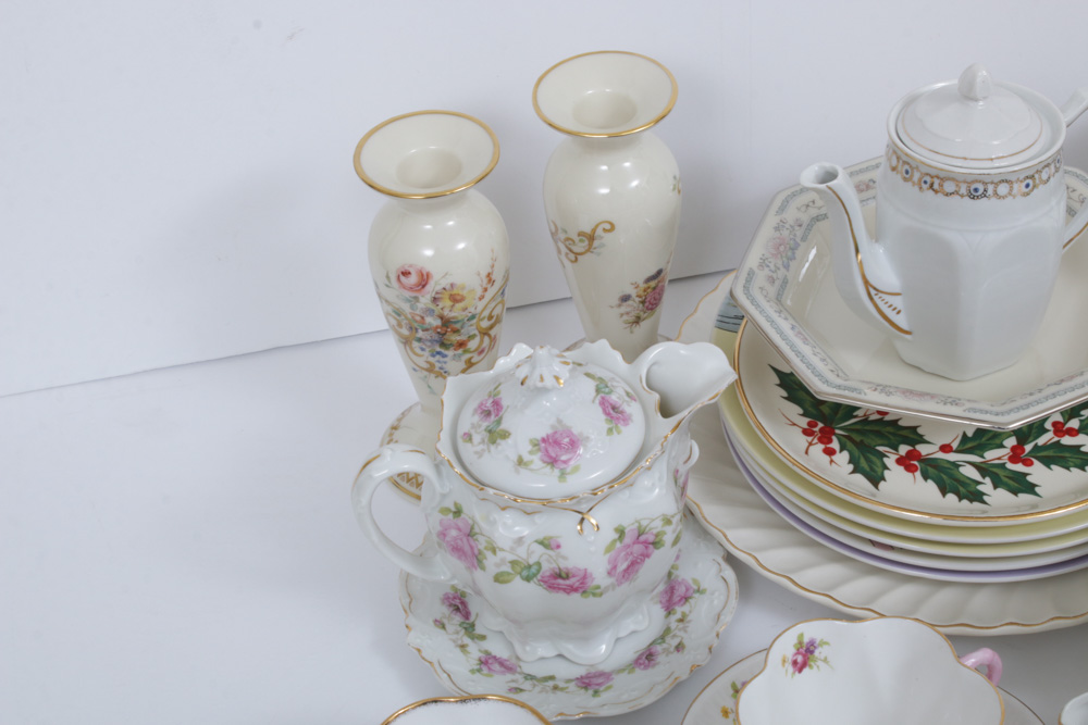 Lenox, Haviland and Other Porcelain Teacups, Serveware and Table Accessories