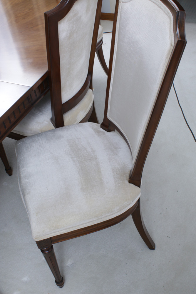 Kindel Furniture Walnut "Bleuclair" Dining Table and Chairs, 1972