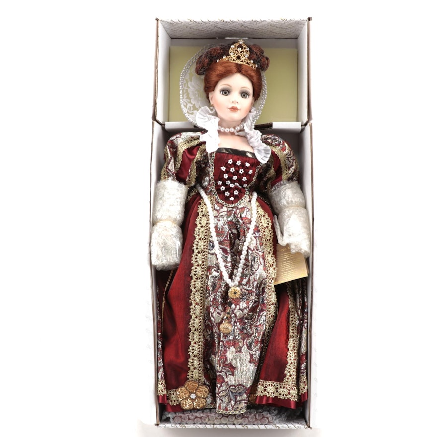 24" Alberon Dolls "Elizabeth 1st" Porcelain Doll With Box, Limited Edition