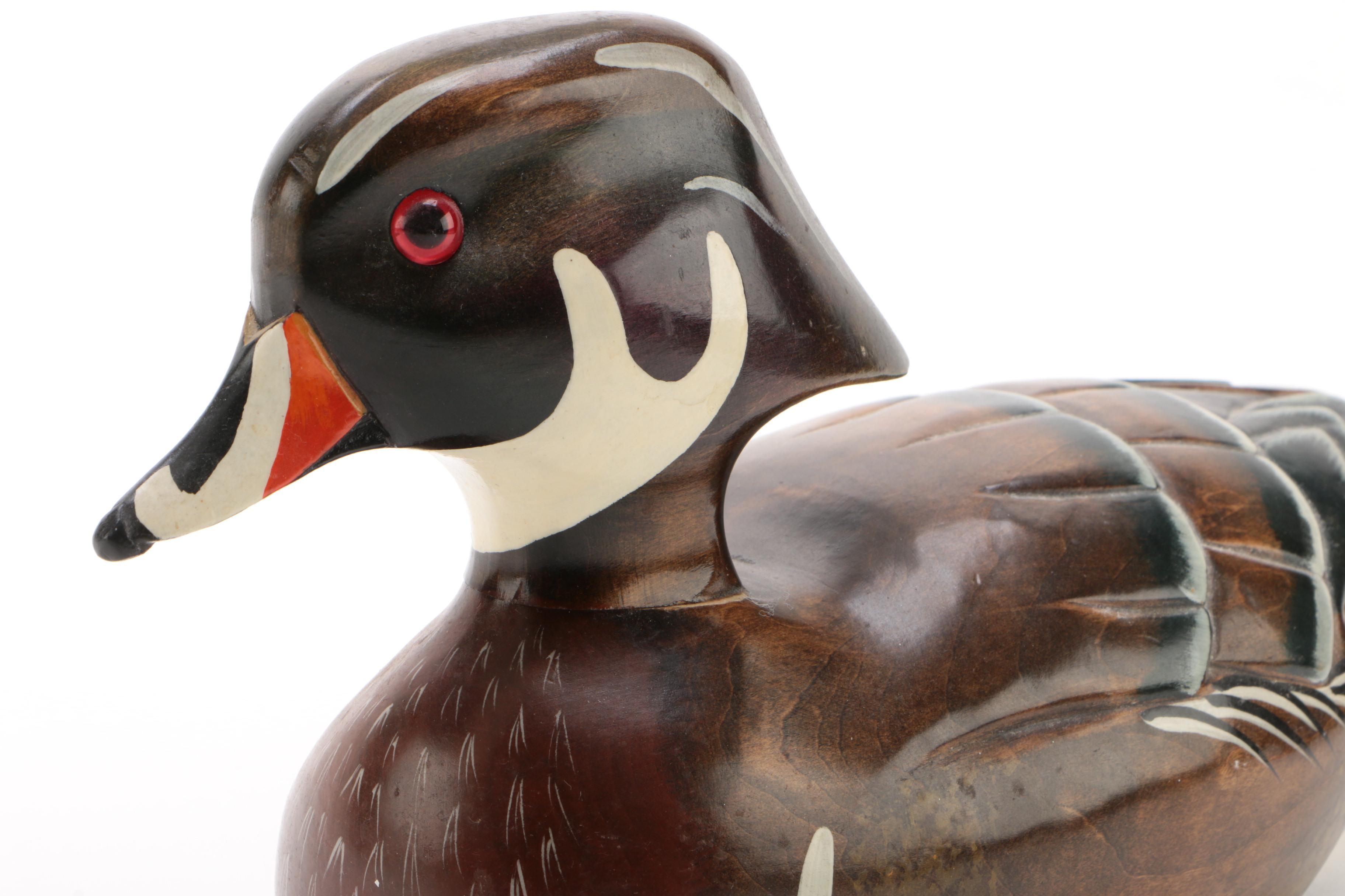 Paul Lambrecht Wooden Decoy "Wood Duck Drake," 1981