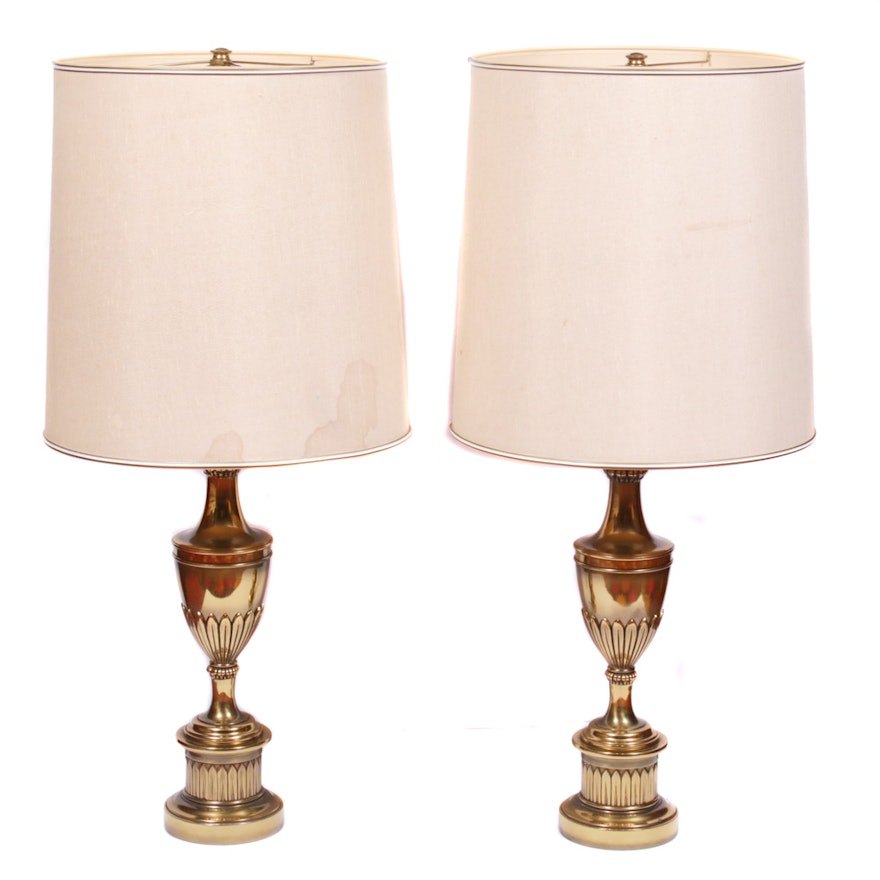 Stiffel Brass Urn Table Lamps, Mid to Late 20th Century
