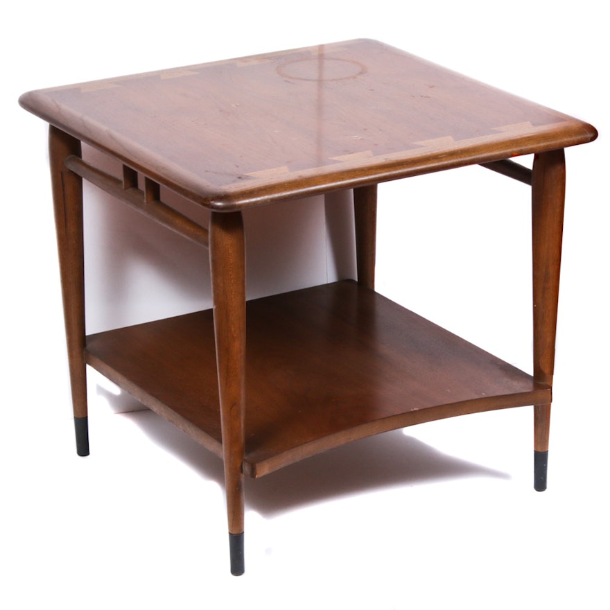 Andre Bus for Lane Mid Century Modern "Acclaim" Walnut End Table, Mid-20th C.