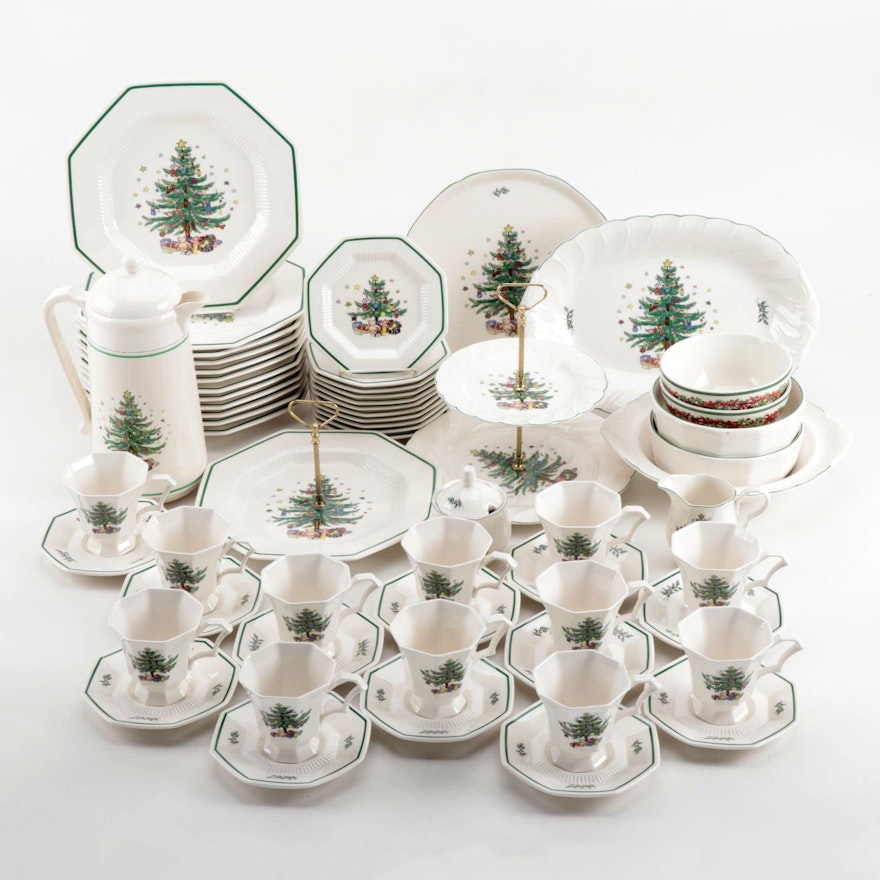 Nikko "Christmastime" Ceramic Dinnerware and Serving Pieces with Others