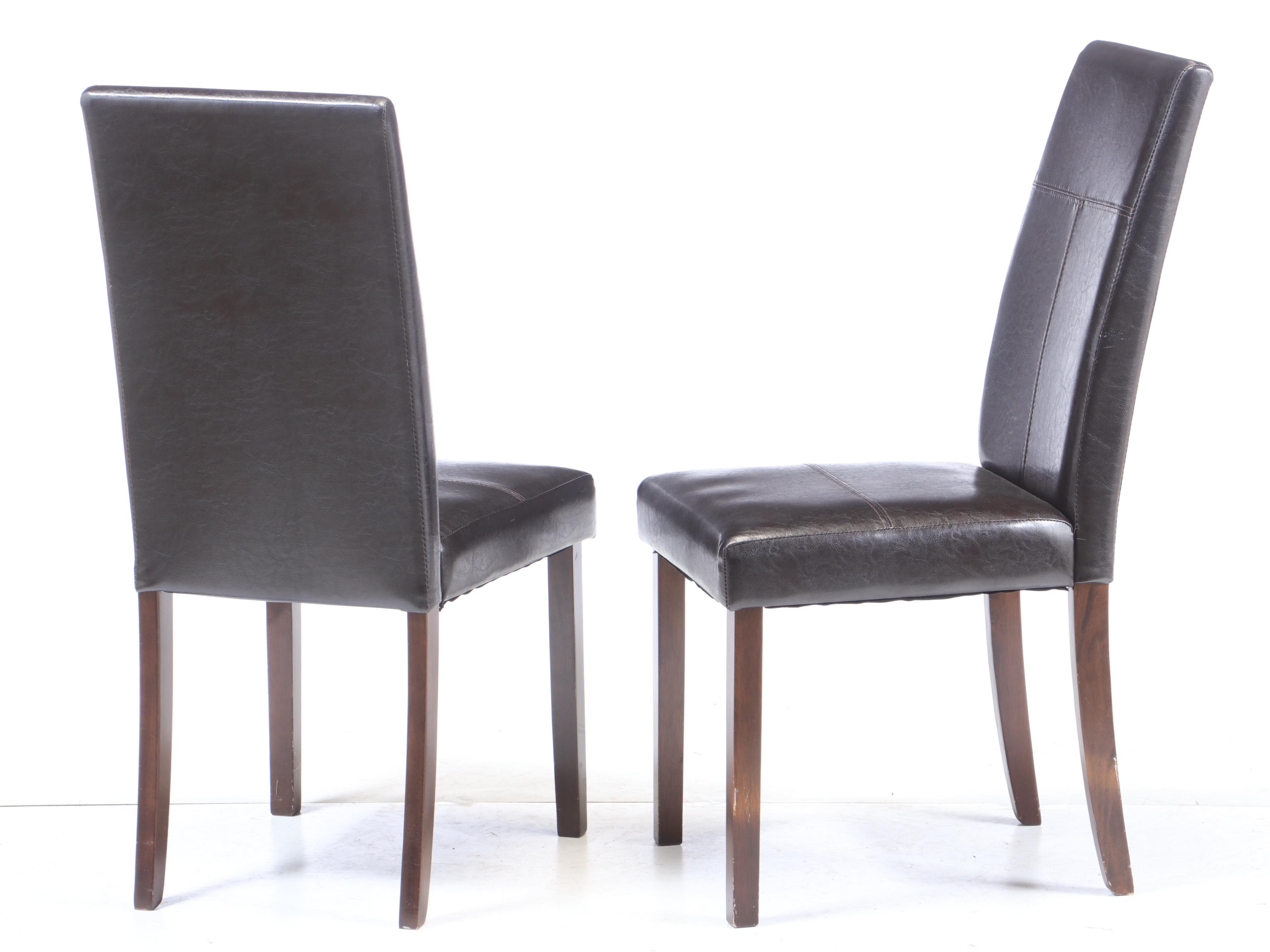 Contemporary Faux Leather Parsons Side Chairs