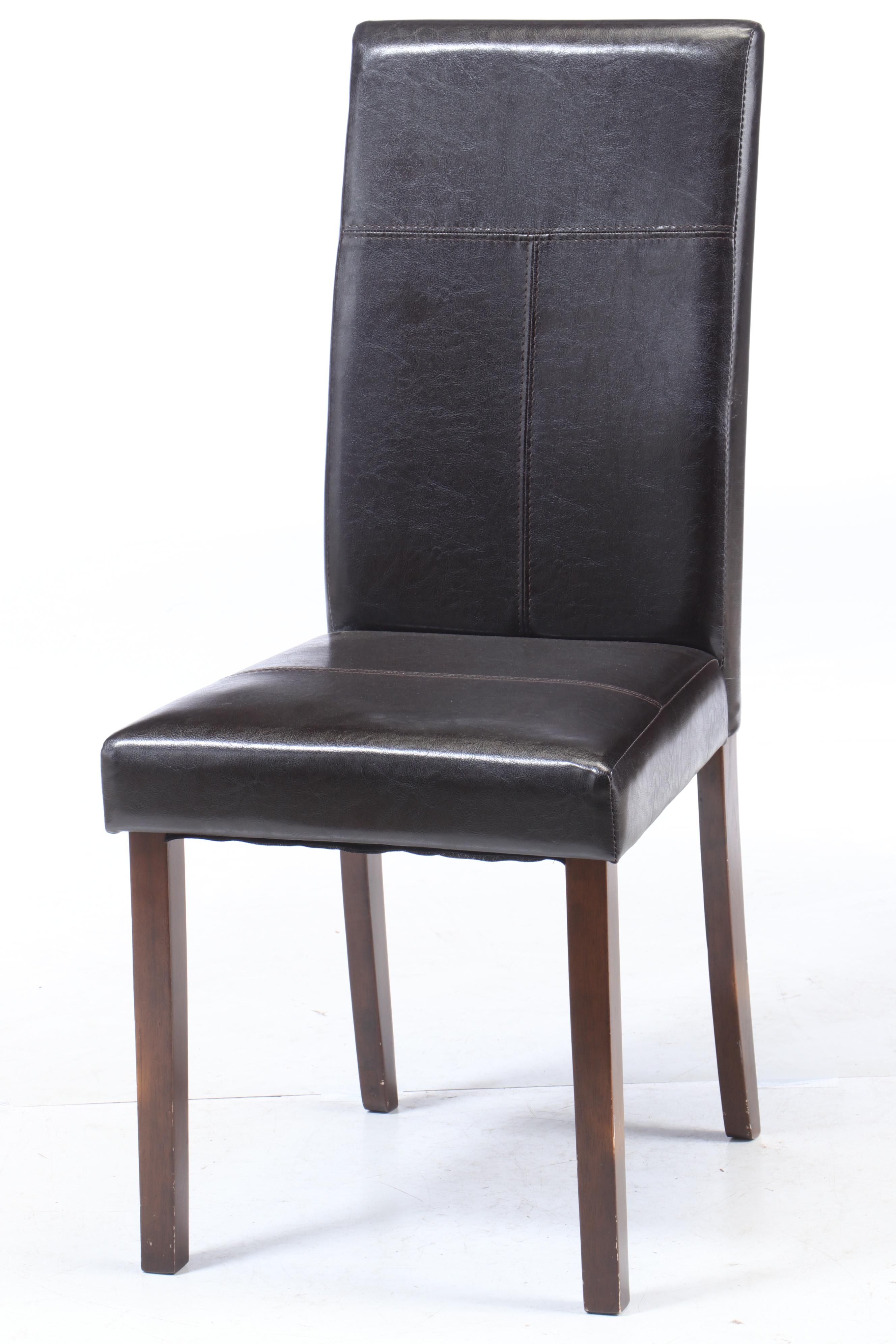 Contemporary Faux Leather Parsons Side Chairs