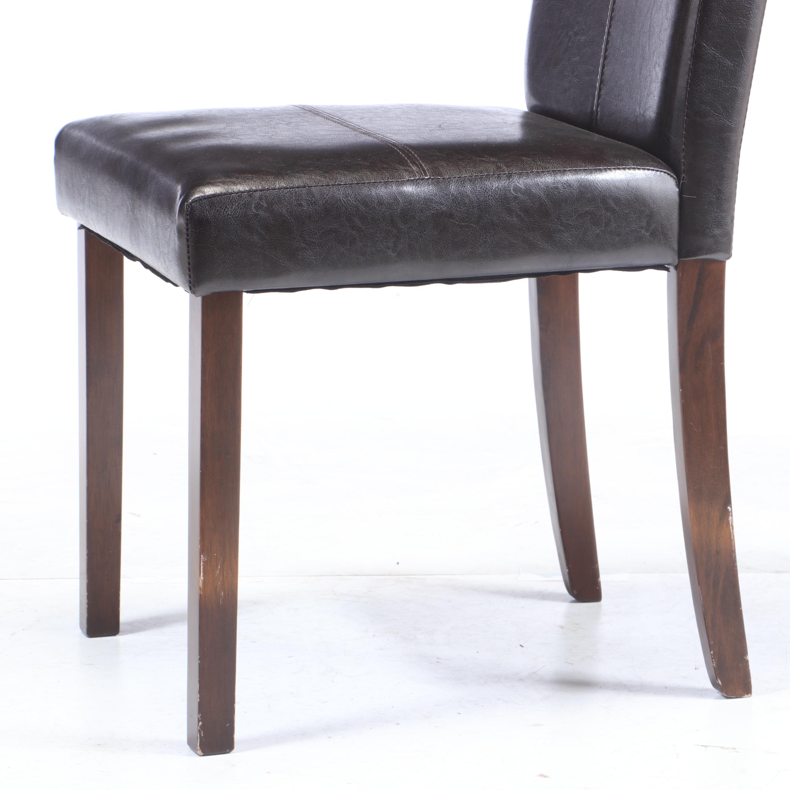 Contemporary Faux Leather Parsons Side Chairs
