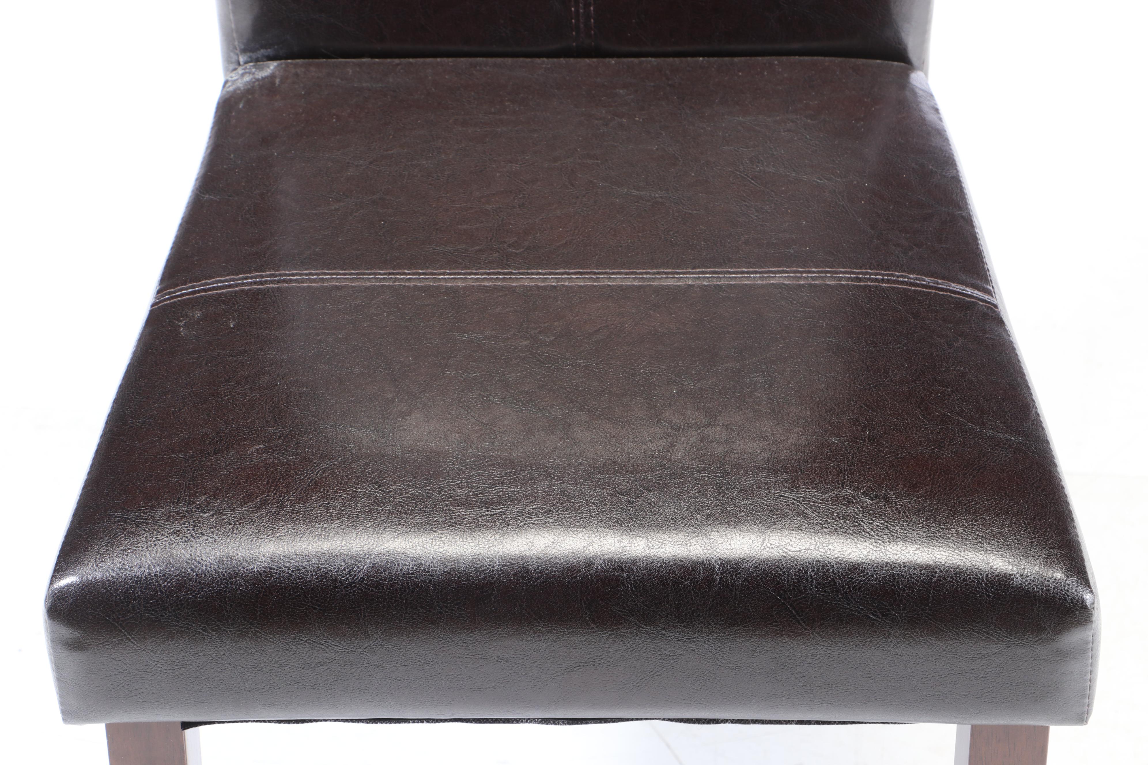Contemporary Faux Leather Parsons Side Chairs