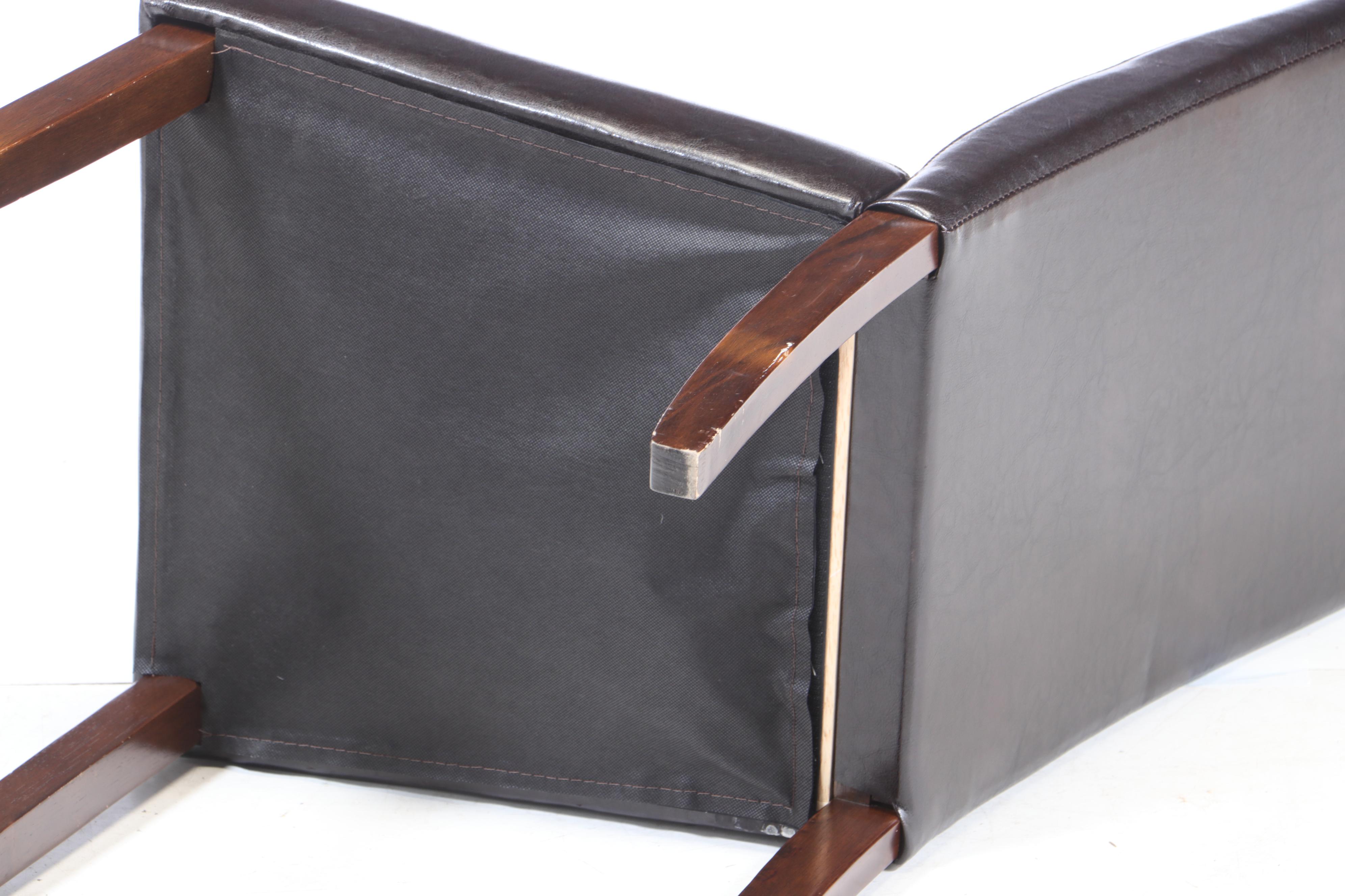 Contemporary Faux Leather Parsons Side Chairs