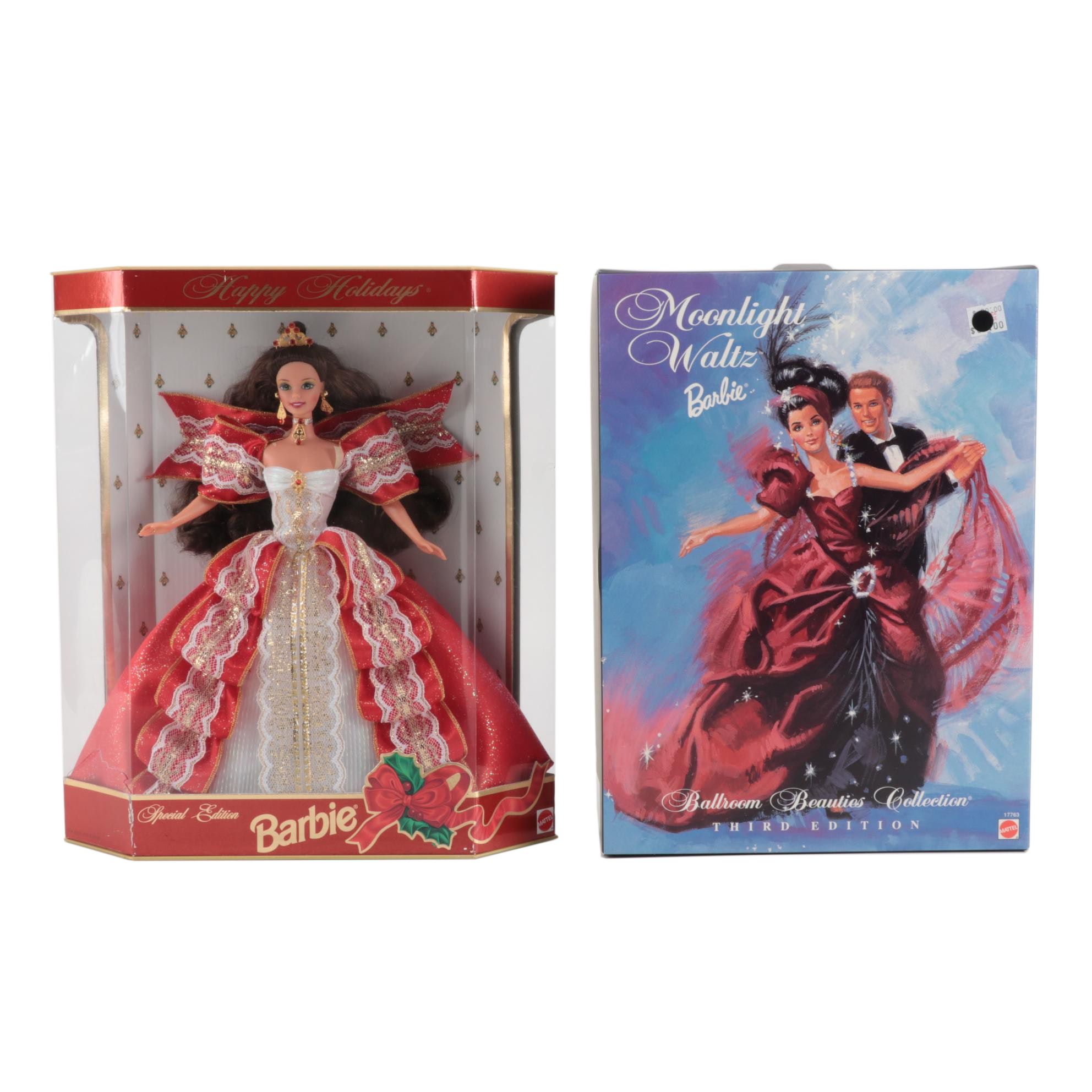 "Moonlight Waltz" and "Happy Holidays" Barbie Dolls, 1997