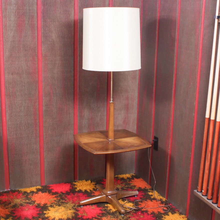 Mid Century Modern Wood Lamp Table, Mid-20th Century