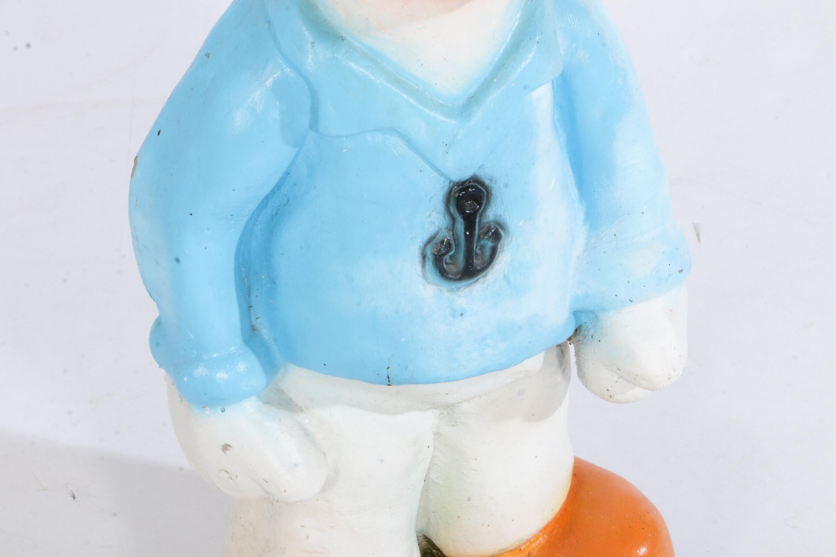 Cast Concrete Donald Duck Sculpture