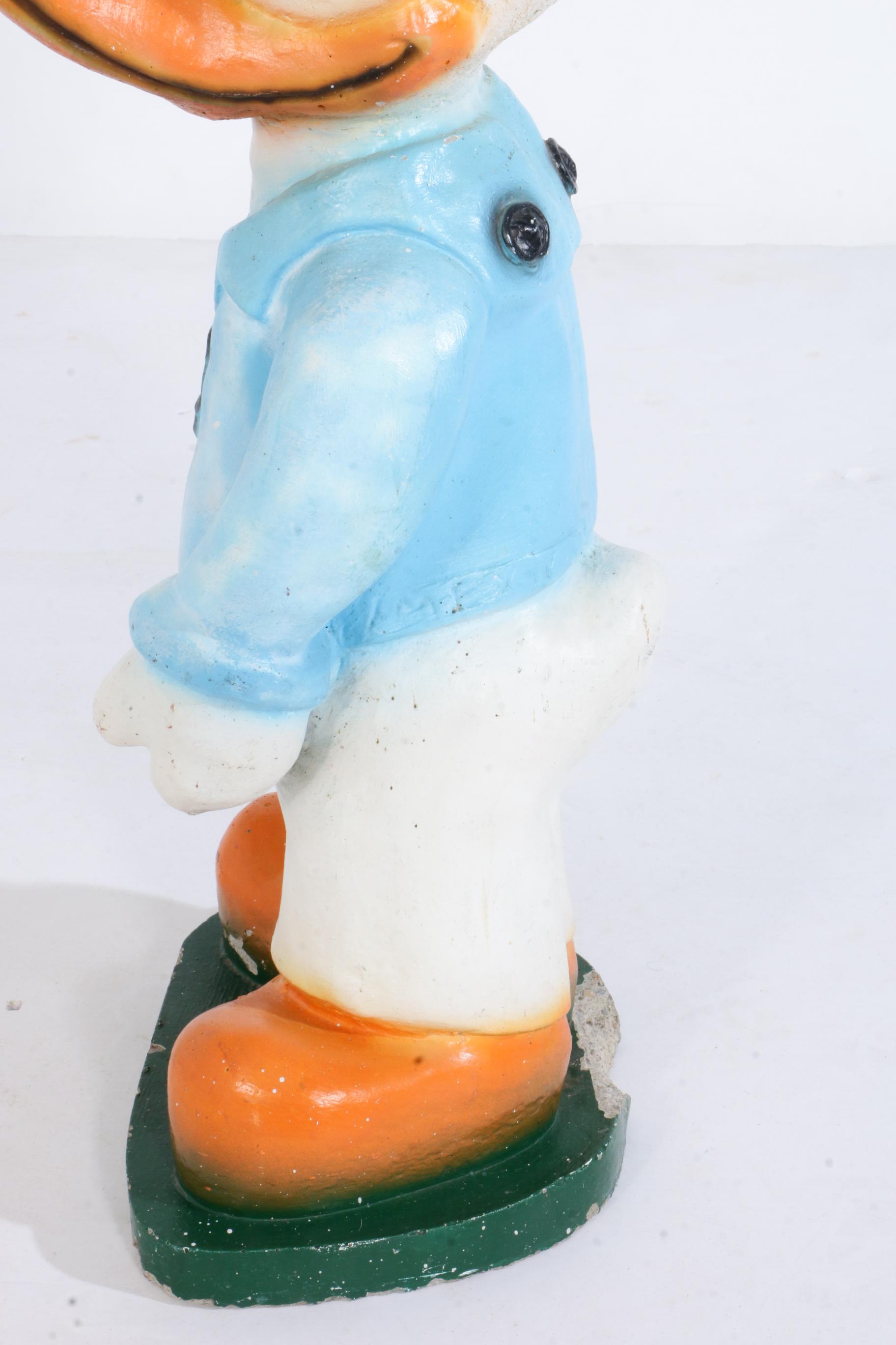 Cast Concrete Donald Duck Sculpture