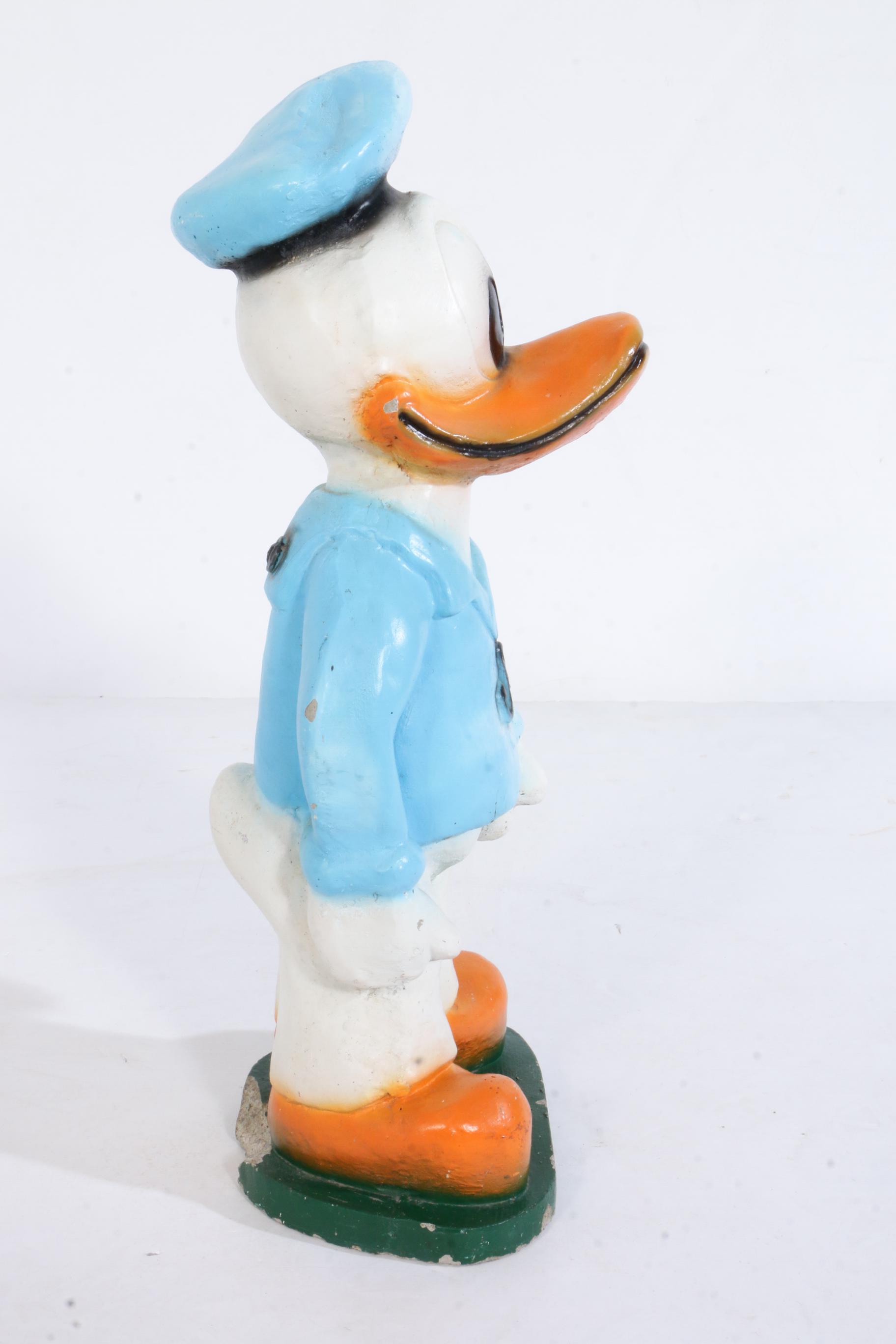 Cast Concrete Donald Duck Sculpture