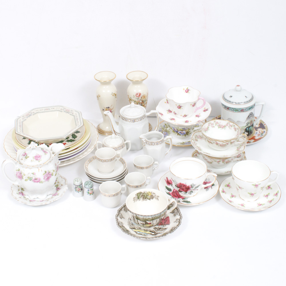 Lenox, Haviland and Other Porcelain Teacups, Serveware and Table Accessories