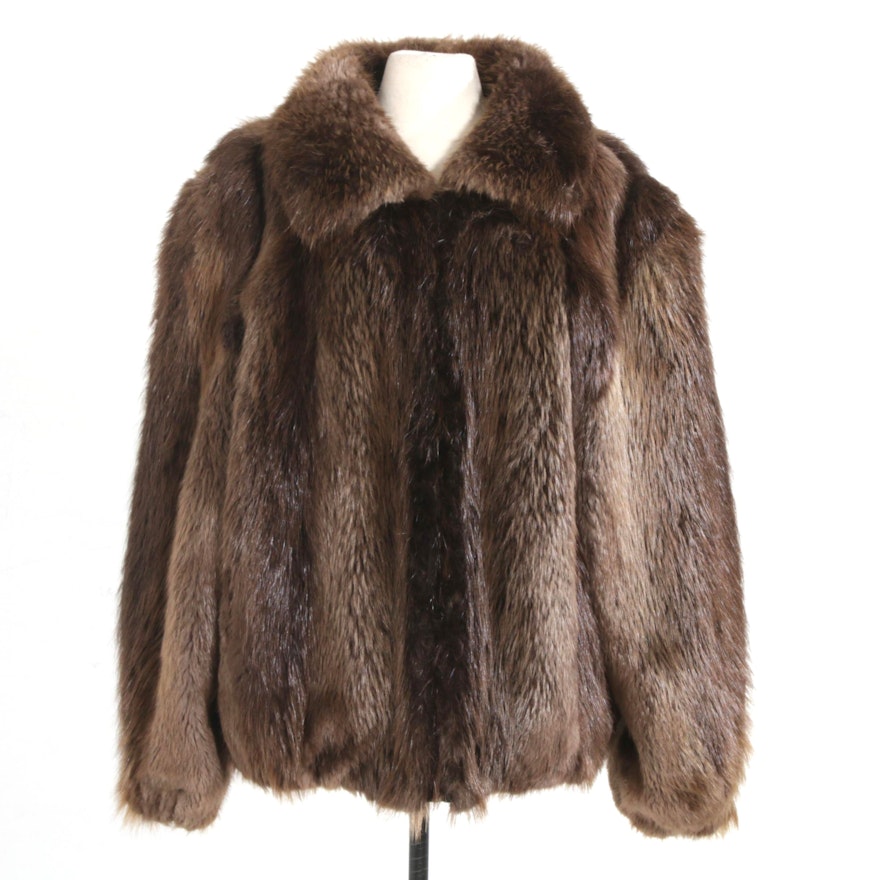 Beaver Fur Zip-Front Jacket from The Fur Vault