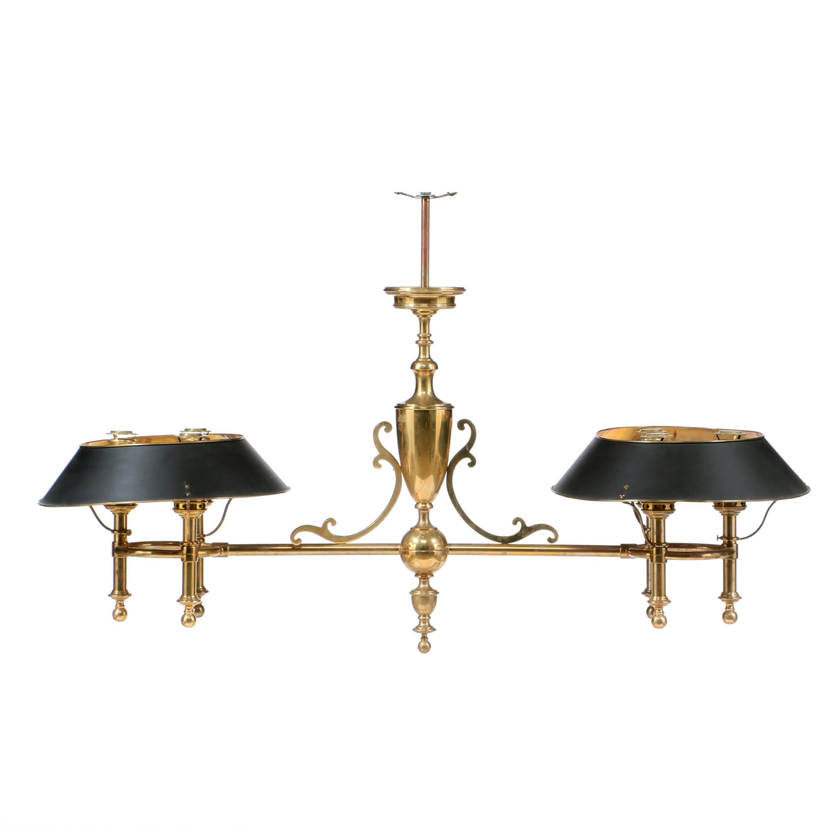 Chapman Lighting Brass Bouillotte Double Billiard Light Fixture