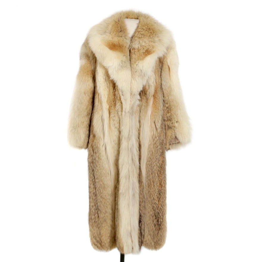 Fox Fur Coat with Shawl Collar, Vintage
