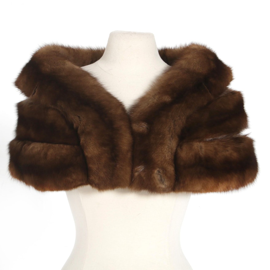 Sable Fur Full Skin Shrug from Bullock's Wilshire, Vintage