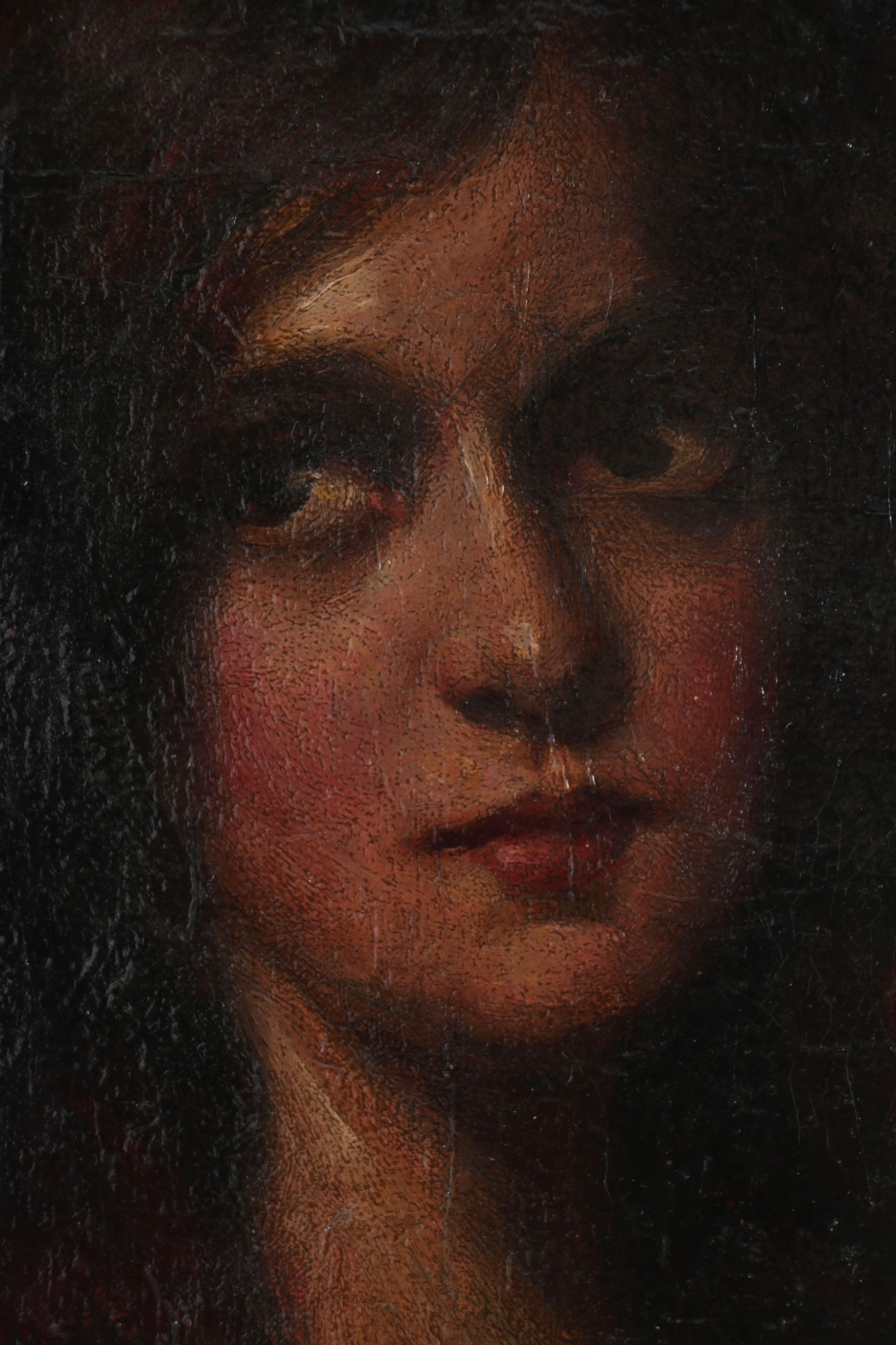 Exceptional Frank Duveneck Oil Portrait of a Young Woman, Circa 1905