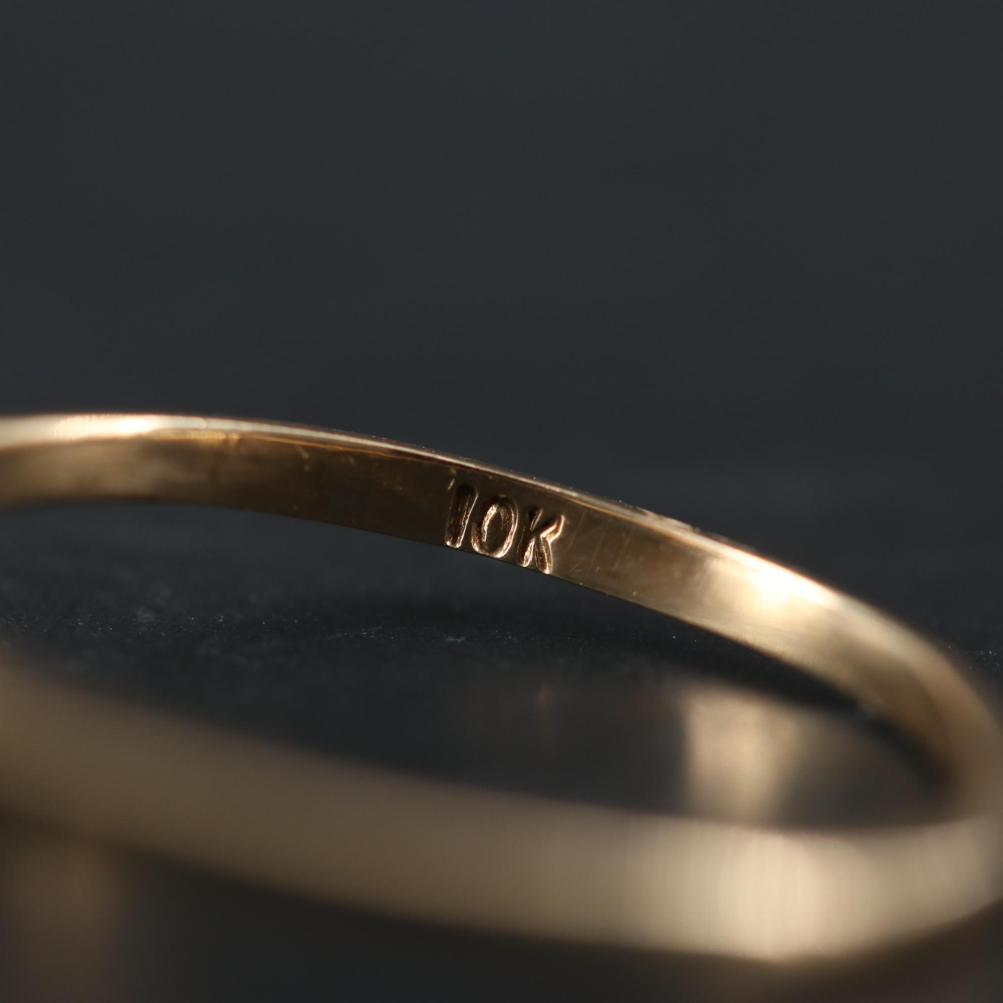 10K Yellow Gold Opal and Diamond Ring