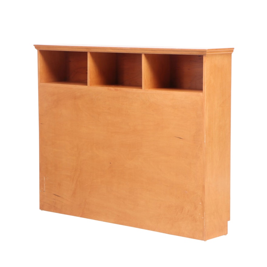 Maple Laminate Pocket Shelf Full Sized Headboard, Mid to Late 20th Century