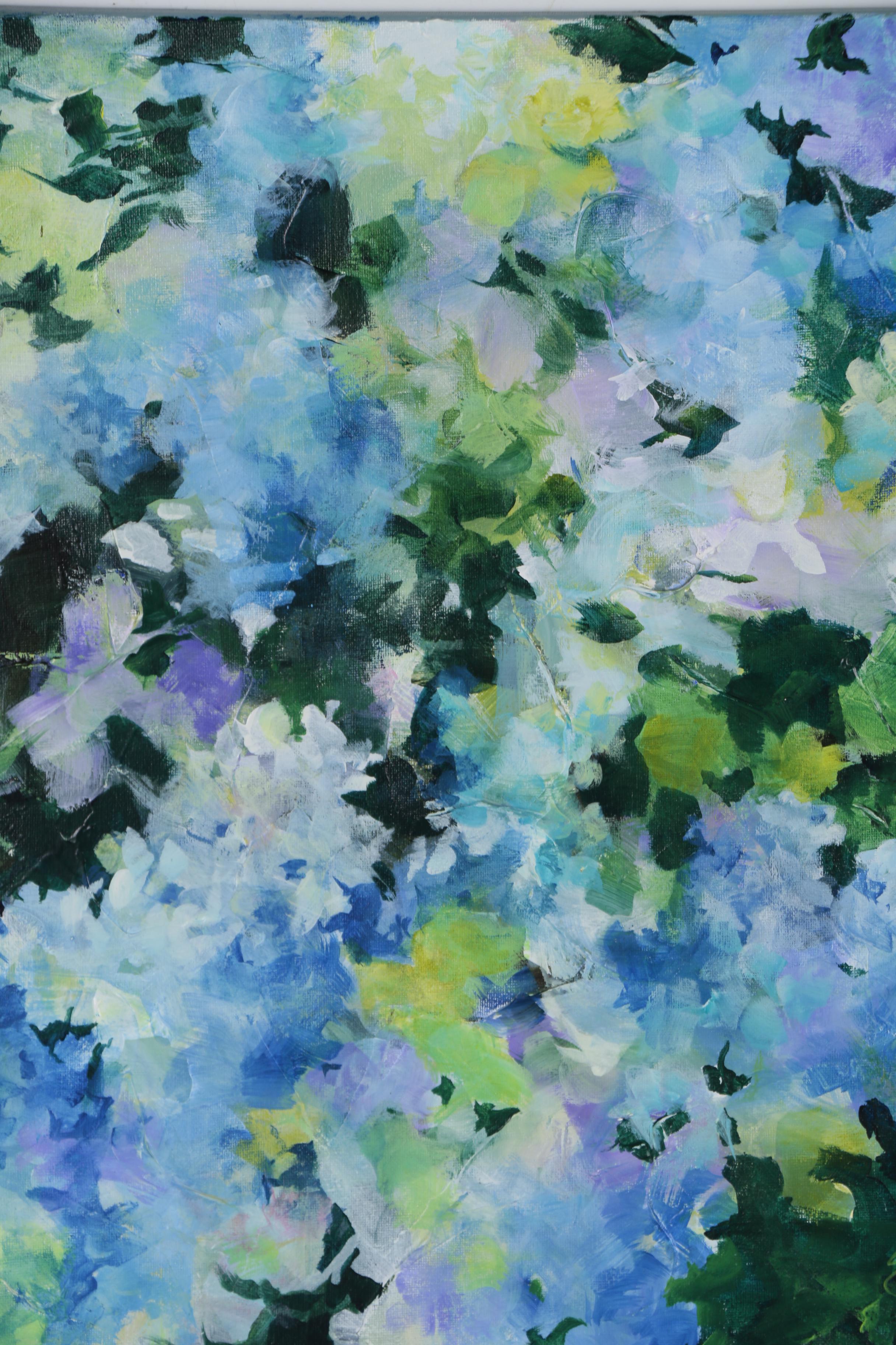 Sue Dion Acrylic Painting "Hydrangea Blue", 2019