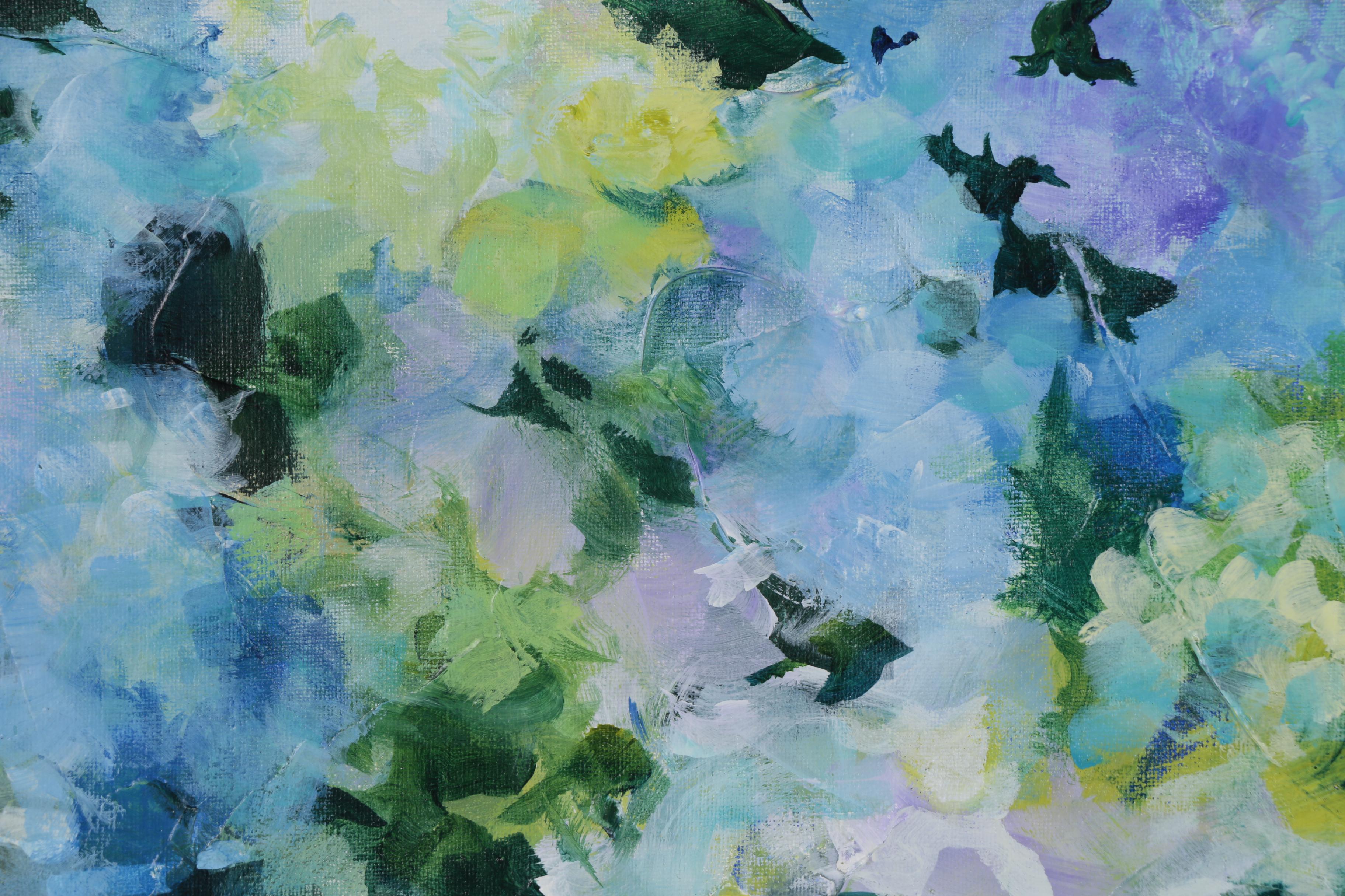 Sue Dion Acrylic Painting "Hydrangea Blue", 2019