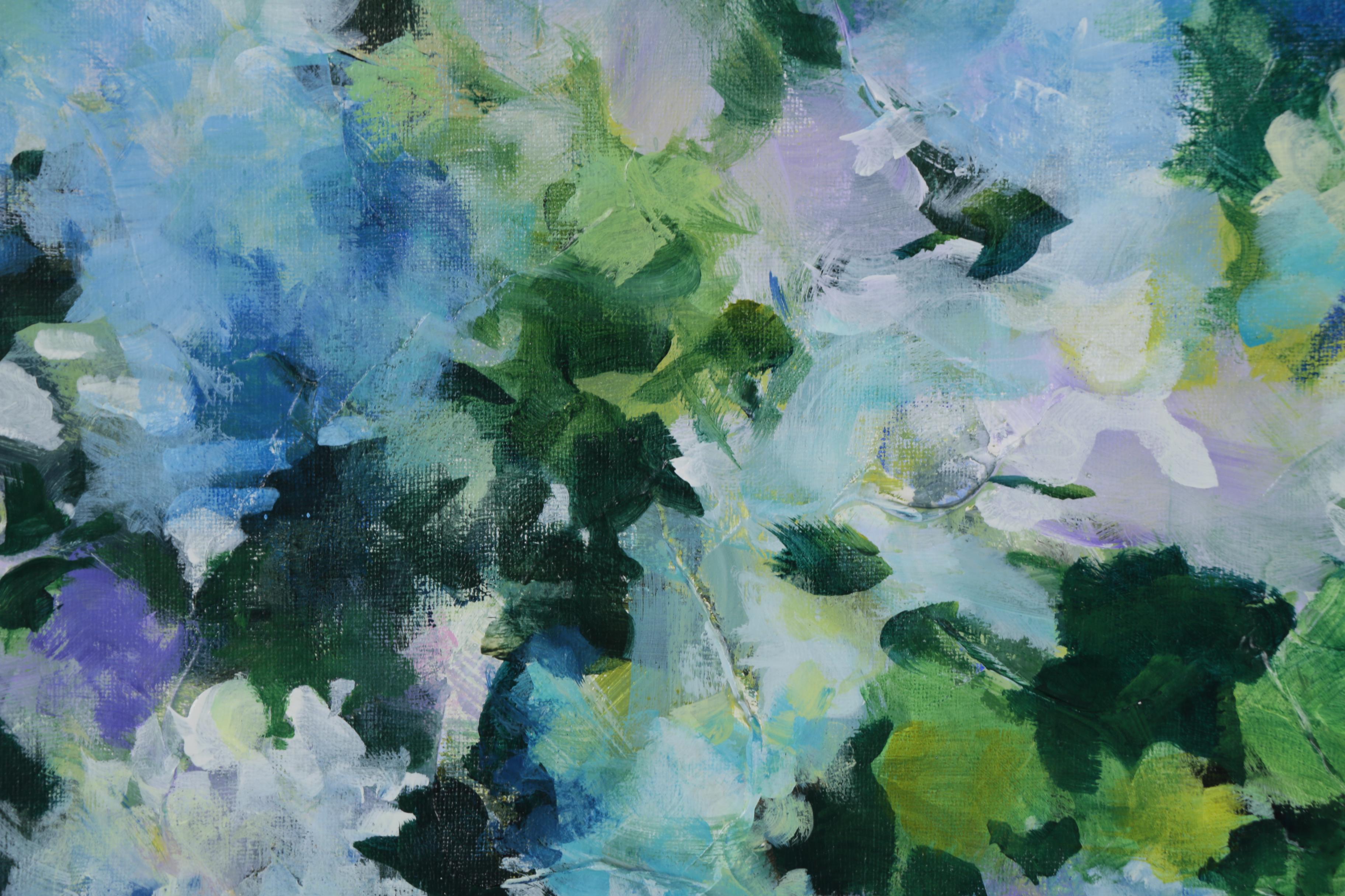 Sue Dion Acrylic Painting "Hydrangea Blue", 2019