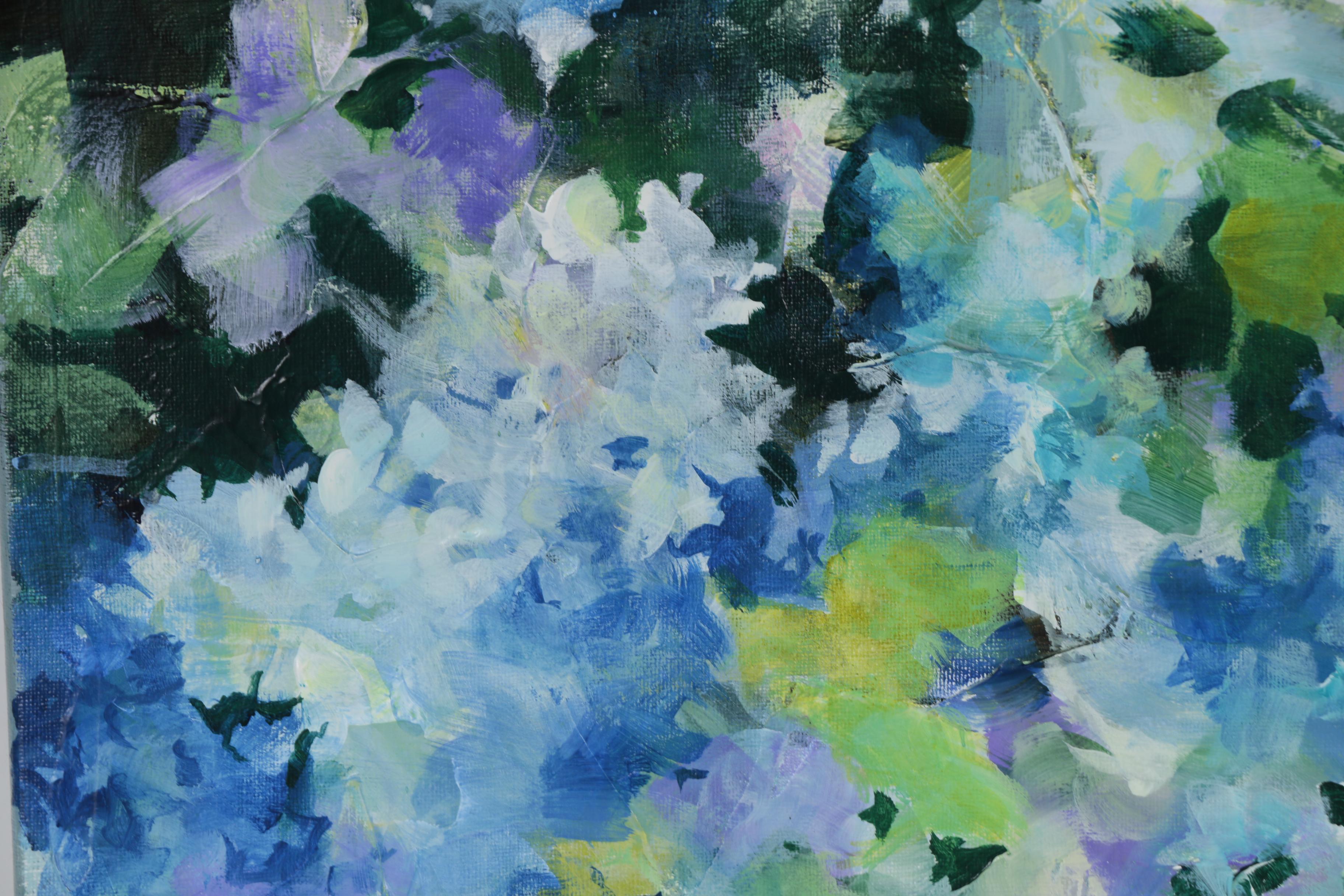 Sue Dion Acrylic Painting "Hydrangea Blue", 2019