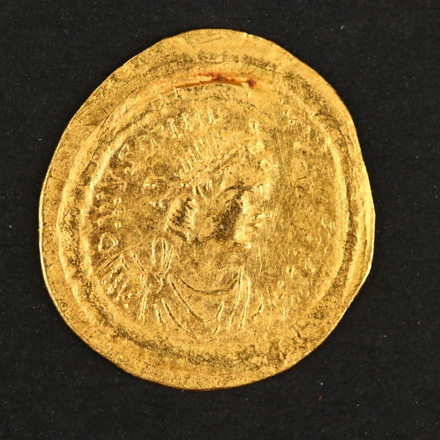 Ancient Byzantine Gold Semissis of Justinian I, ca. 530 A.D.