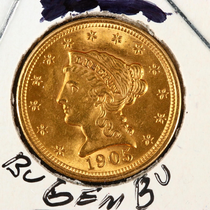 1905 Liberty Head $2.50 Gold Quarter Eagle