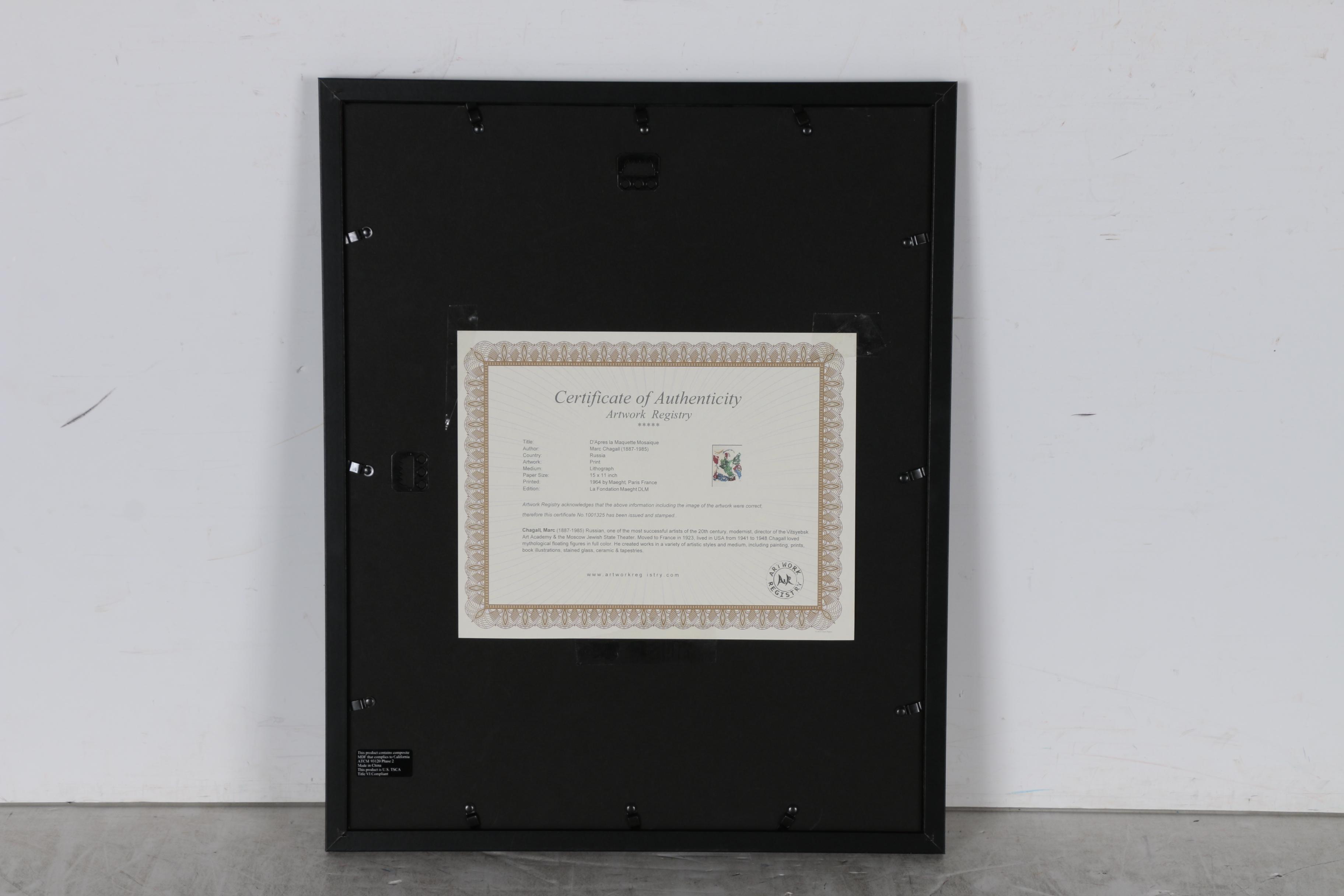 Marc Chagall Color Lithograph for Derrière le Miroir, No. 148, 1964