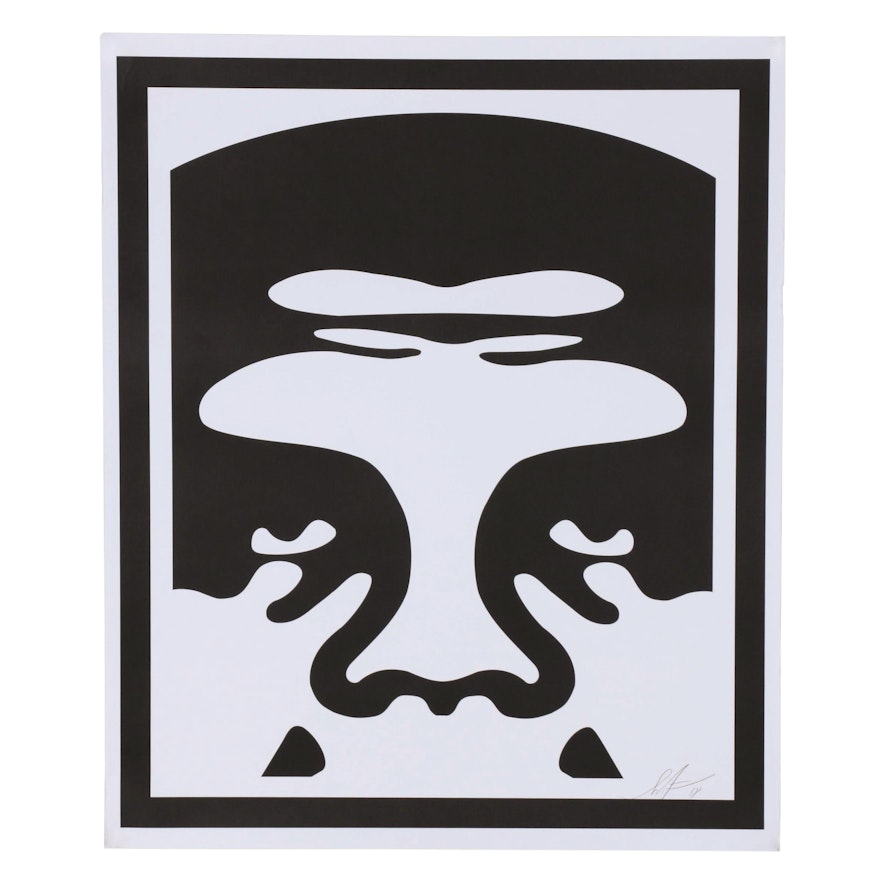 Shepard Fairey Offset Print "OBEY 3-Face (White)"