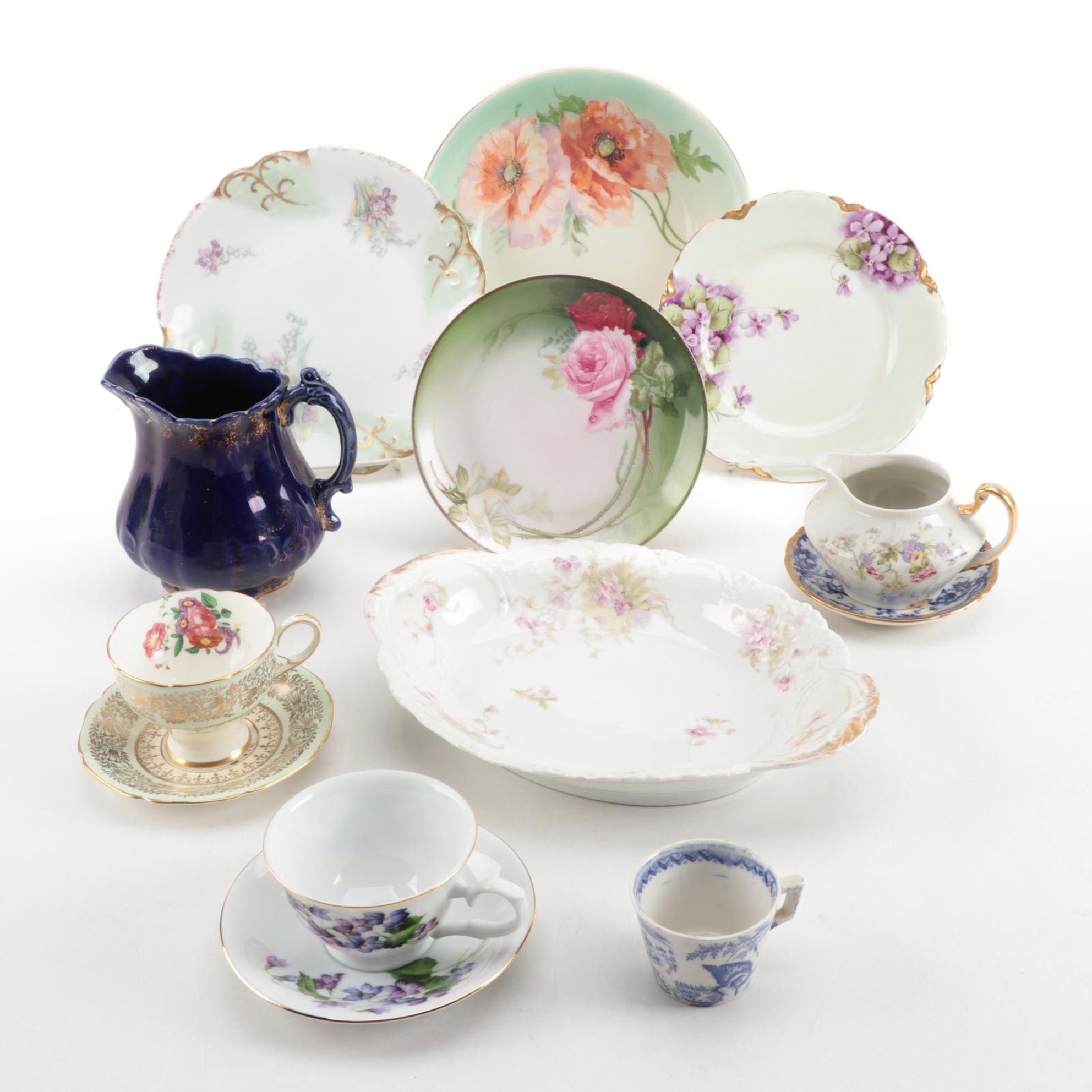 European Floral Dinnerware and Serving Pieces Including Limoges