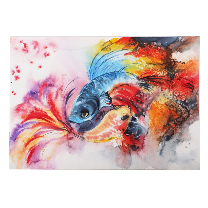 Watercolor Painting of Fish