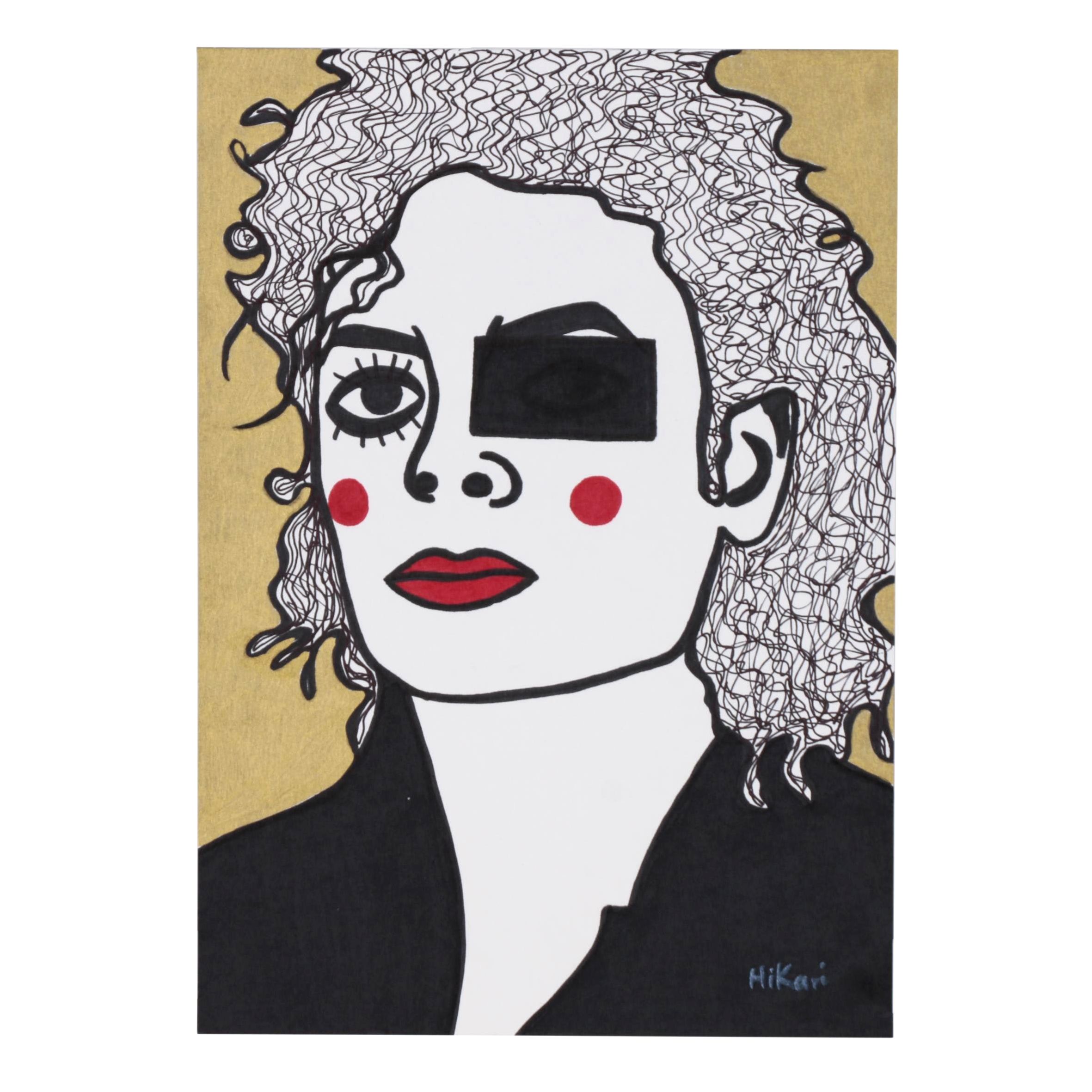 HiKari Ink and Acrylic Painting "Michael Jackson"