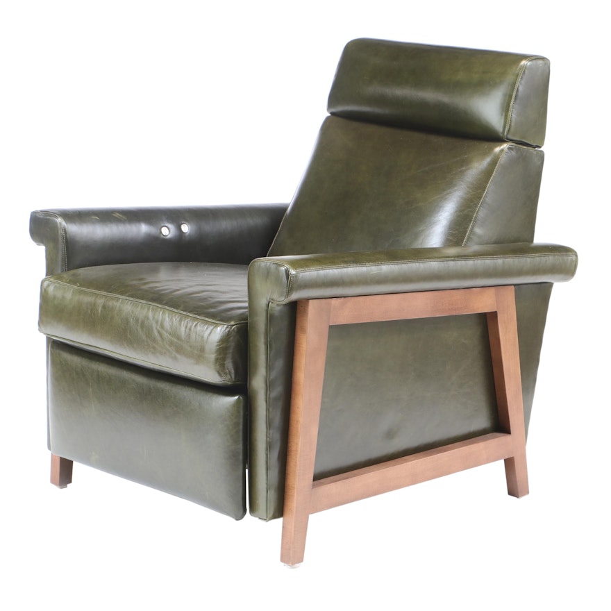 Mitchell Gold + Bob Williams "Arlen" Green Leather Electric Recliner